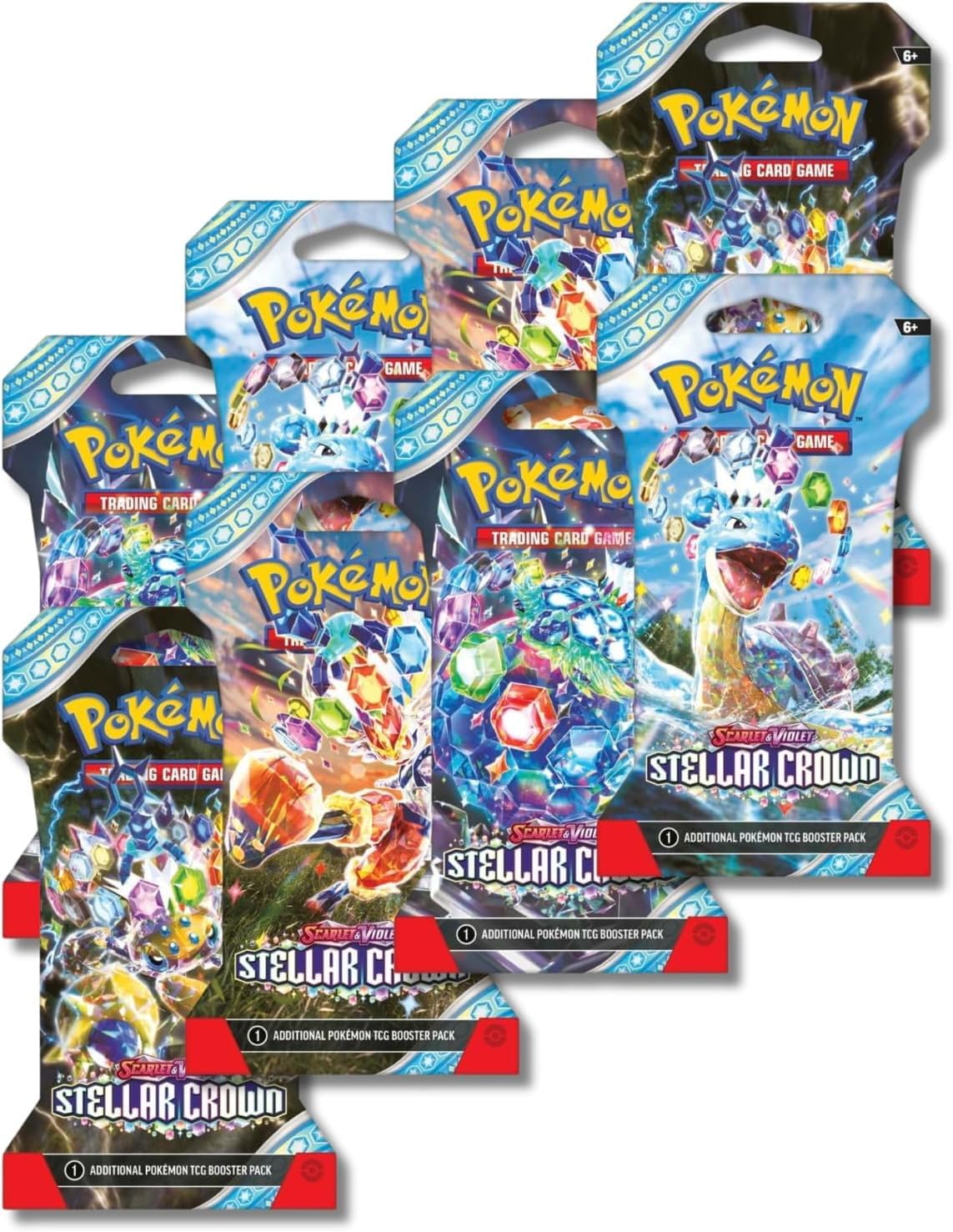 Pokemon TCG Scarlet & Violet Stellar Crown - 8 Boosters Packs (80 Cards)