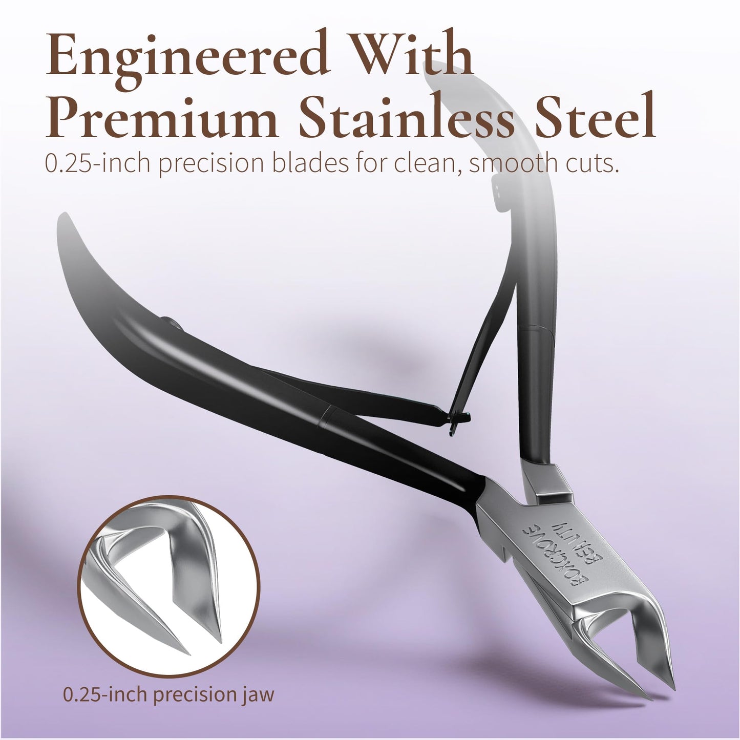 Professional Cuticle Cutter Stainless Steel Cuticle Nippers with Sharp Blades and Double Spring Cuticle Clippers - Nail Cuticle Trimmer Tool
