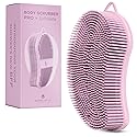 MainBasics Silicone Body Scrubber Dual-Sided Shower Loofah and Exfoliator (Pink, Exfoliate)