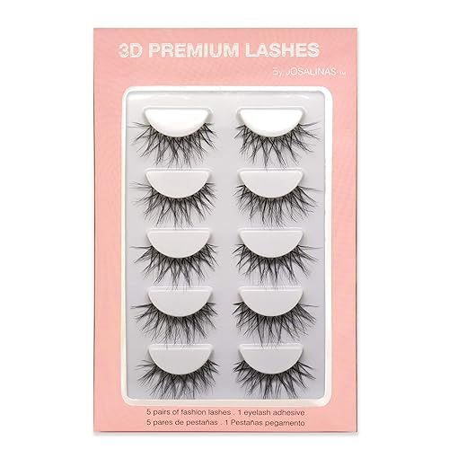 JOSALINAS Crisscross Wispy False Eyelashes Extensions 5 Pairs Glamour Fake Mink Lashes, Winter