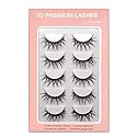 JOSALINAS Crisscross Wispy False Eyelashes Extensions 5 Pairs Glamour Fake Mink Lashes, Winter