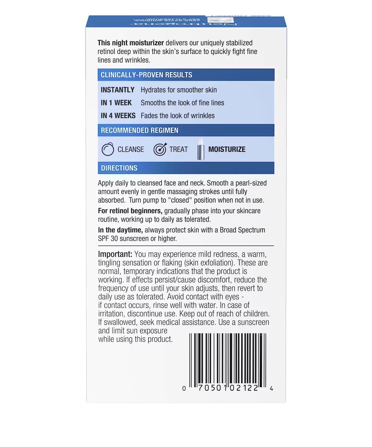 Neutrogena Rapid Wrinkle Repair Anti-Wrinkle Night Accelerated Retinol SA Facial Moisturizer, 1 fl. Oz