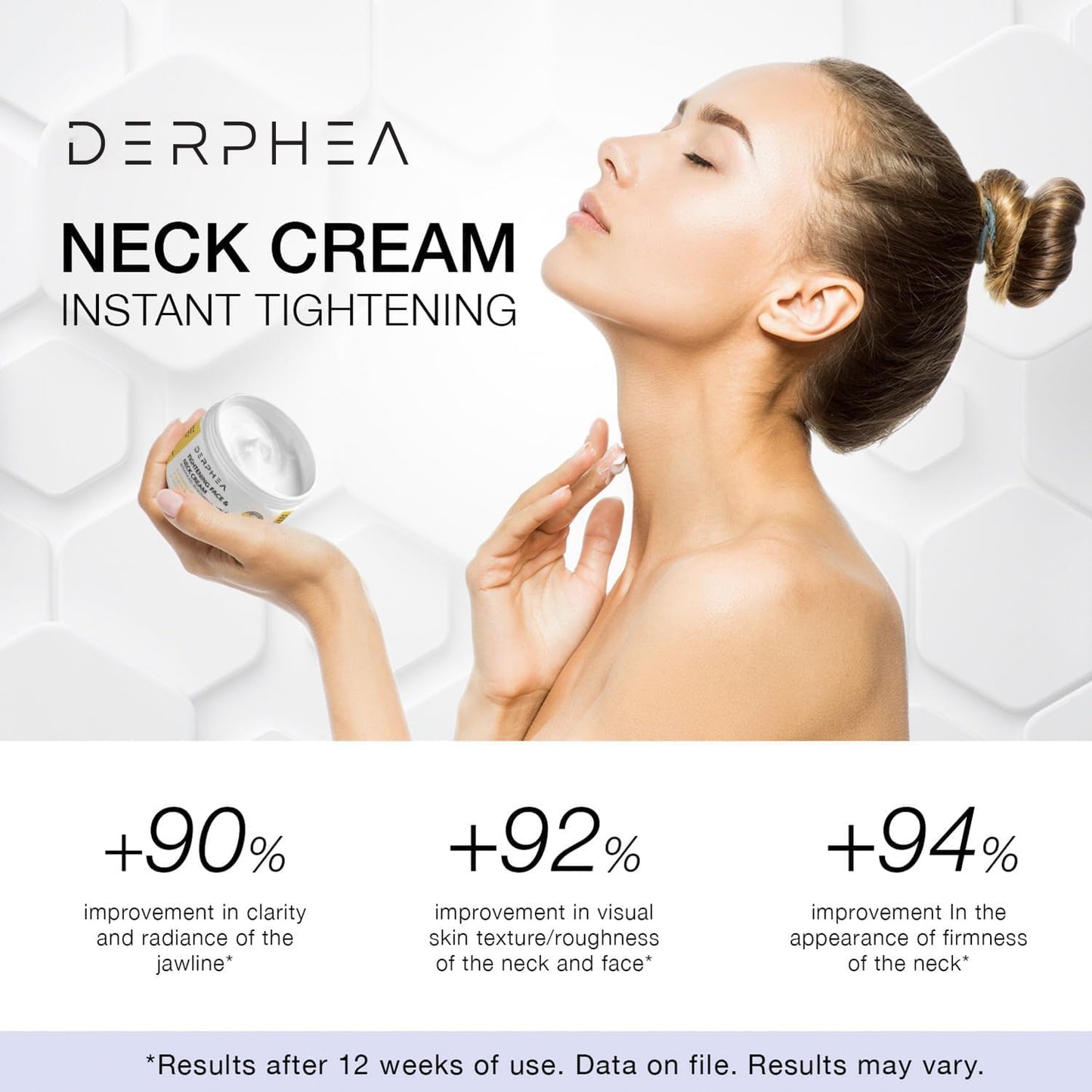 DERPHEA Neck Tightening Cream, Neck Firming Cream For Tightening and Firming, Fine lines, Loose & Sagging On Face, Decollete & Other Skin Areas - 1.7