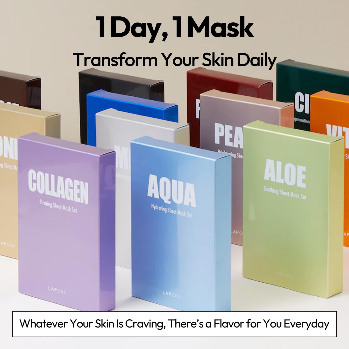 LAPCOS K Beauty Collagen Sheet Mask - Firming & Age-Defying Face Masks with Collagen Peptides - Minimizes Fine Lines & Restores Skin Elasticity Beauty and Personal Care LAPCOS