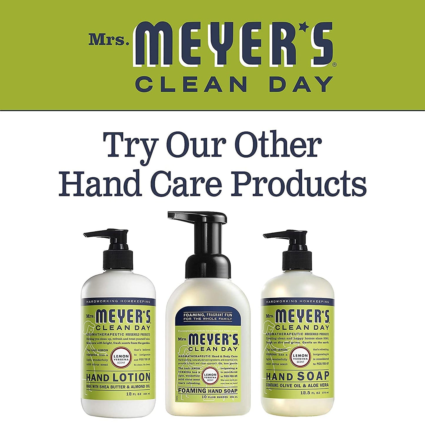 Mrs. Meyer's Lemon Verbena Liquid Hand Soap, Cruelty-Free and Hand Wash Formula Made with Essential Oils,16 oz. (Pack of 2)