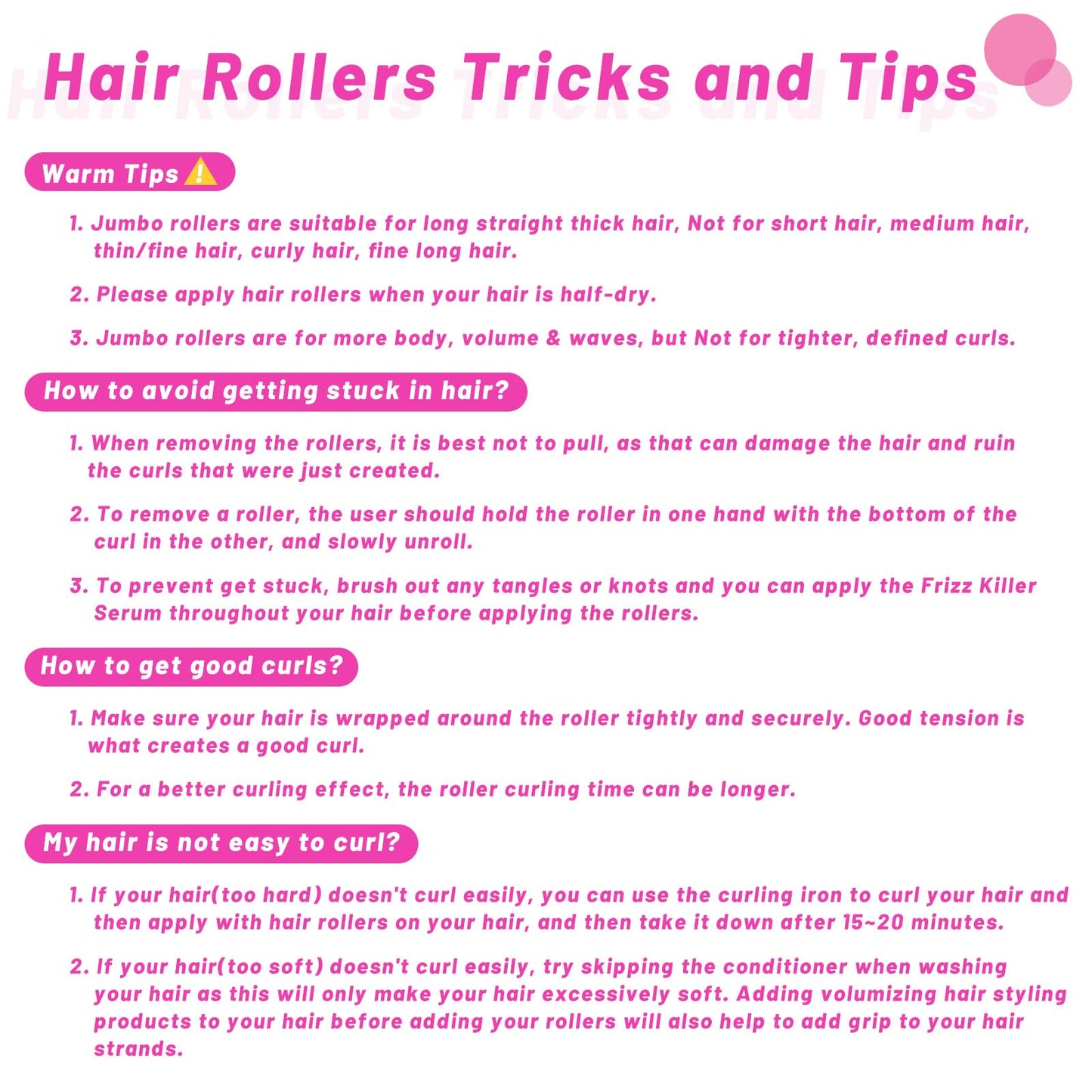 Jumbo Hair Curlers Rollers, 12Pcs 60mm Jumbo Hair Roller Curlers Self Grip Holding Rollers with 12Pcs Hair Clips for Long Straight Thick Hair (Rose Beauty and Personal Care Acejoz