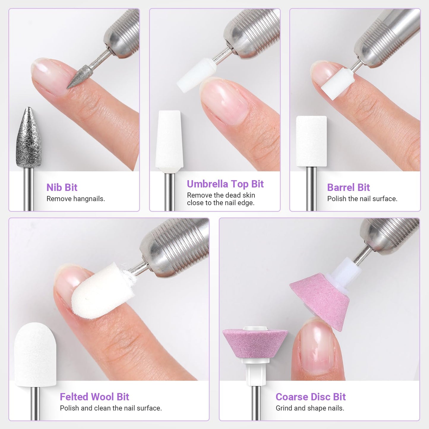 MelodySusie 21pcs Nail Drill Bit Set, Professional 3/32'' Ceramic Diamond Carbide Acrylic Gel Nail Art Tool Kit, Cuticle Remover Bit for Acrylic Gel Beauty and Personal Care MelodySusie