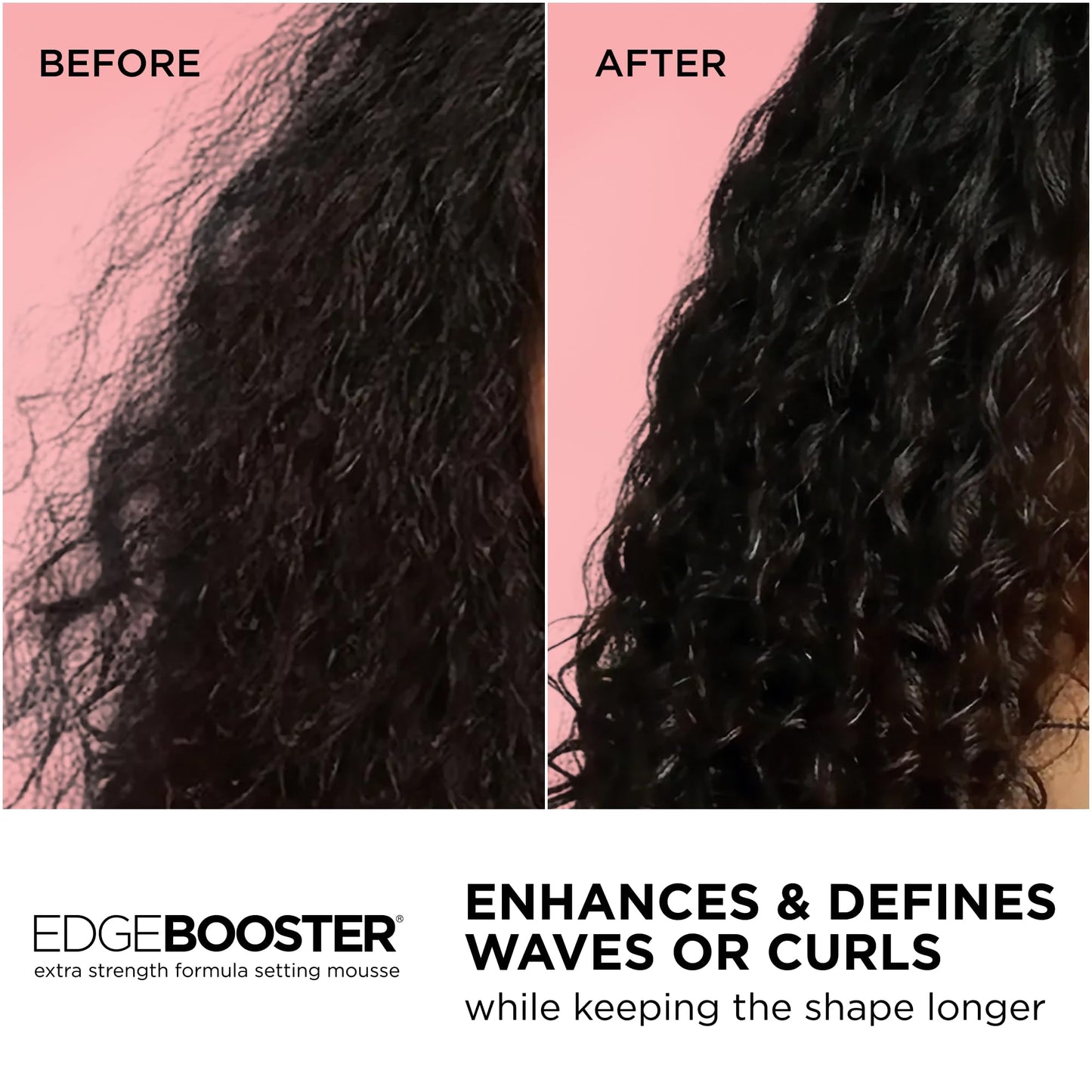 Style Factor EDGE BOOSTER Extra Strength Setting Mousse - Frizz Control, Extra Volume, and Conditioning - 6.4oz Ruby Mousse for Curly Hair