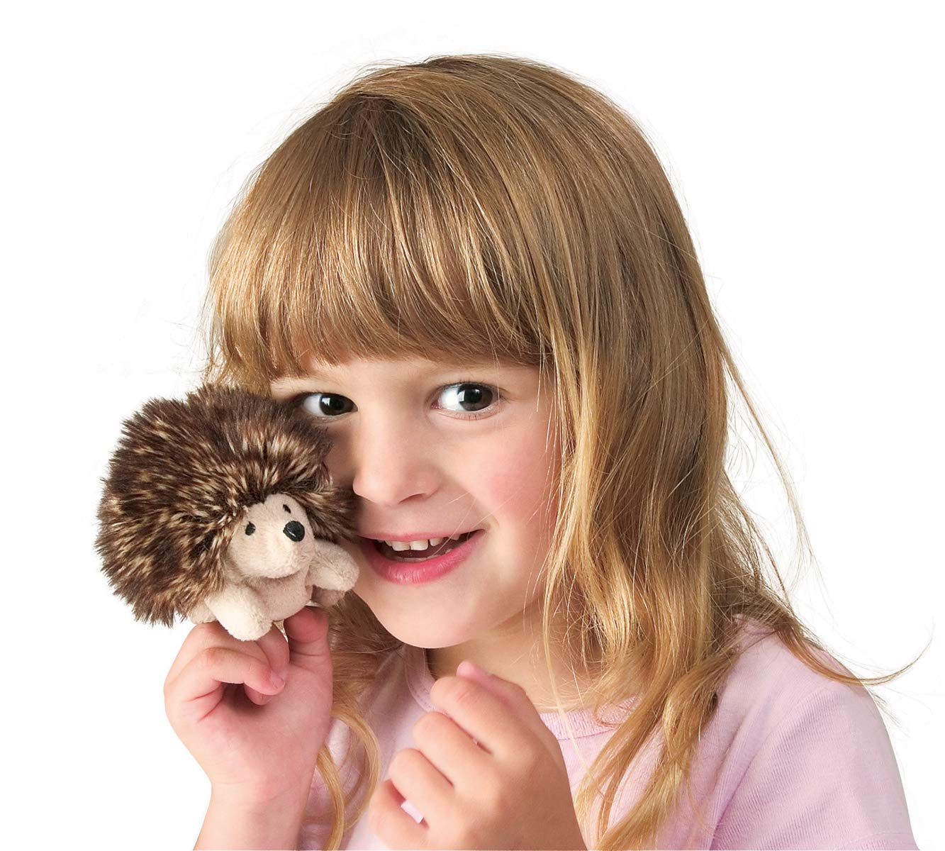 Folkmanis Mini Hedgehog Finger Puppet, Brown, 1 EA