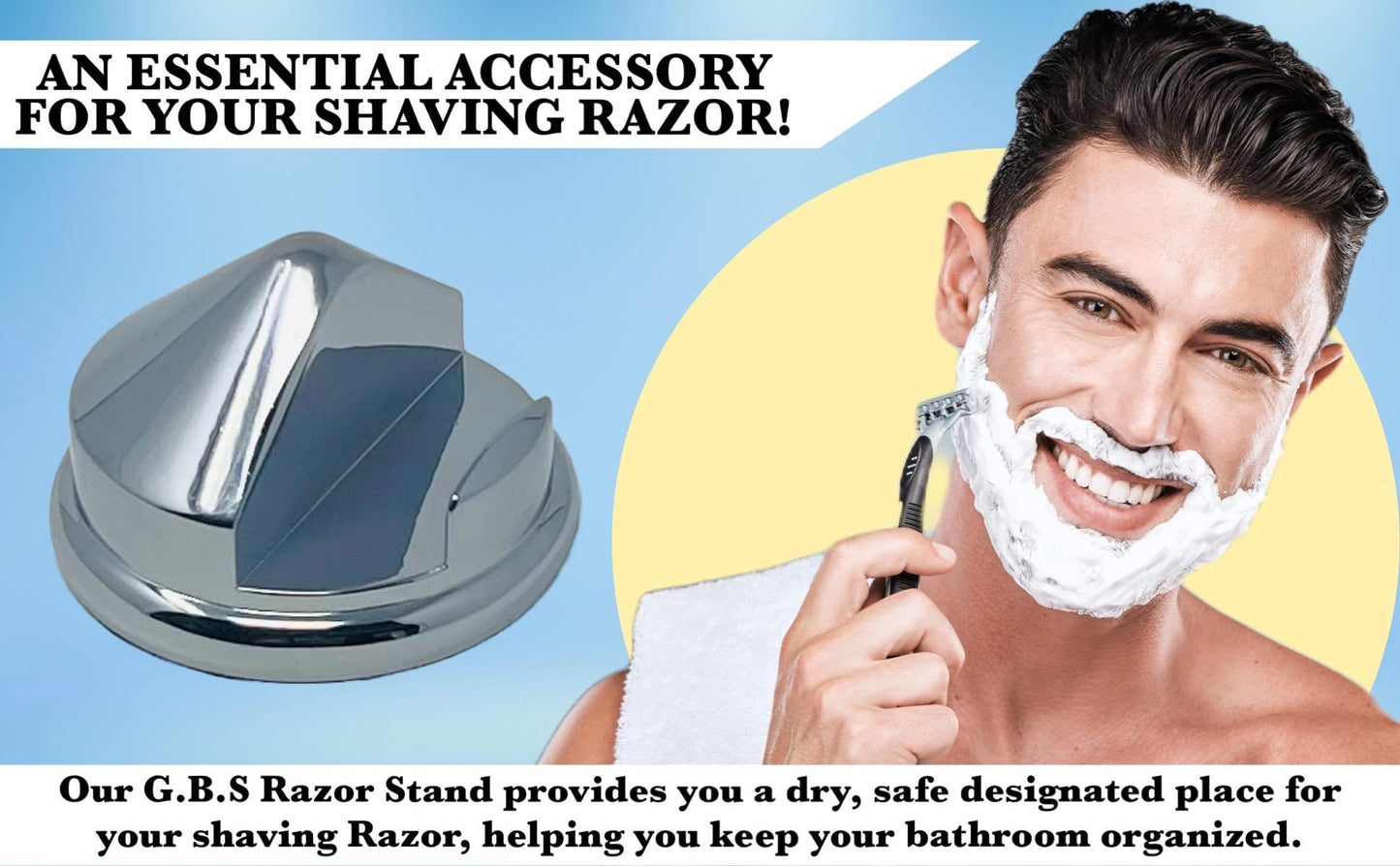 G.B.S Heavy Duty Chrome Base Shaving Razor Stand Beauty and Personal Care G.B.S