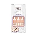 KISS Salon Acrylic, Press On Toenails, Nail Glue Included, 'Walk Away', White, Short Size, Squoval Shape, Includes 28 Nails, 2g Glue, 1 Manicure