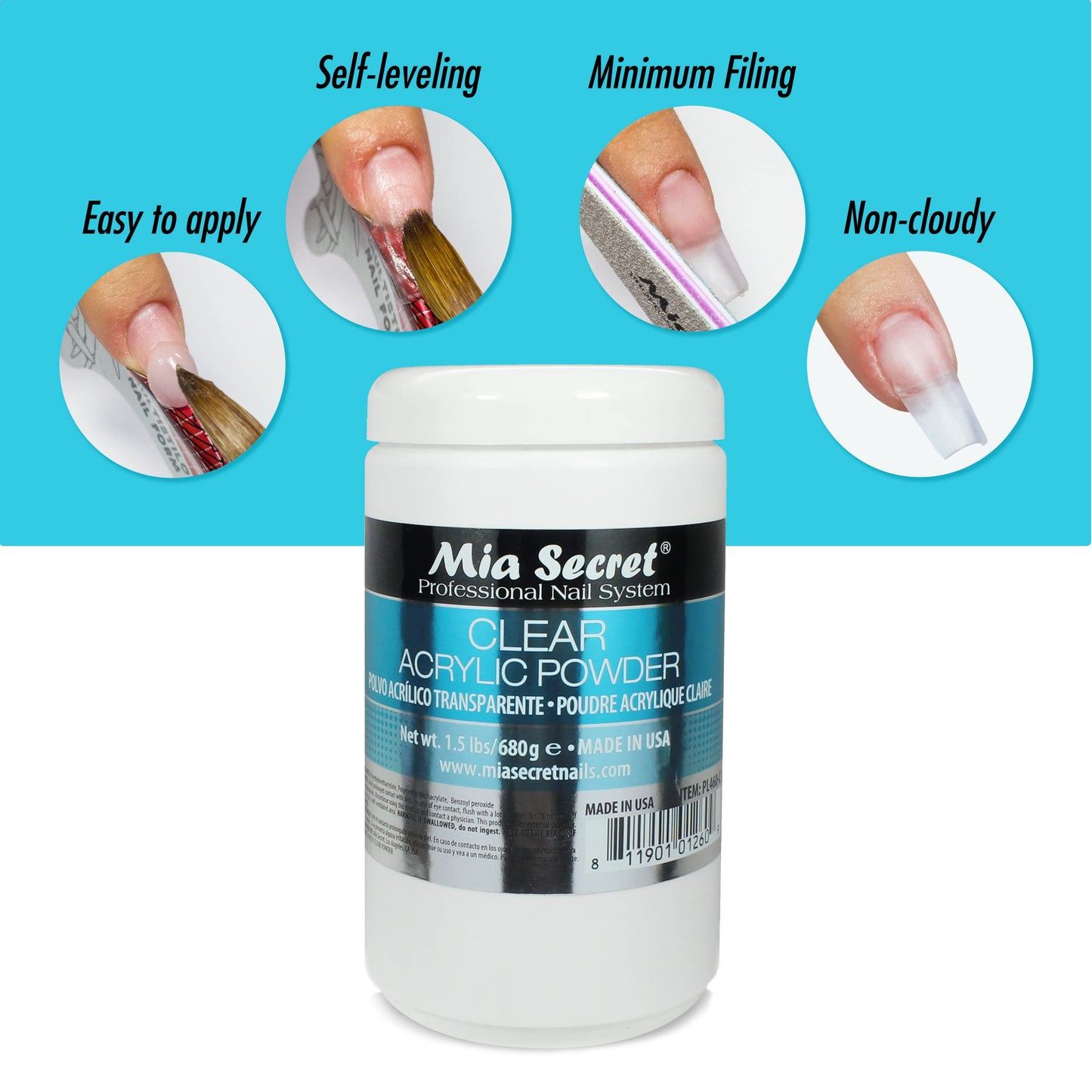 Mia Secret Clear Acrylic Powder (24oz) Beauty & Personal Care Mia Secret