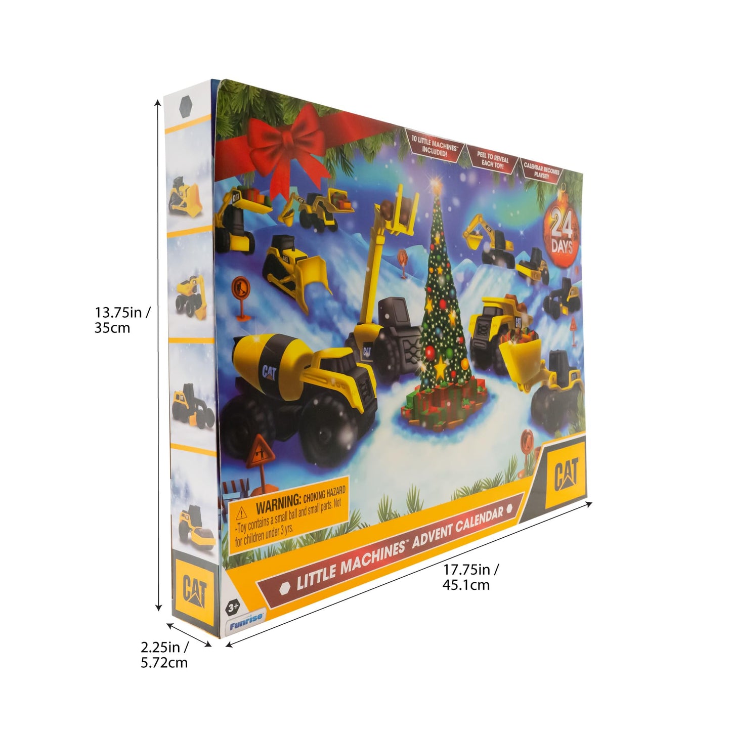 CAT Construction Toys Little Machines Advent Calendar – 24 Pc Set with 10 Mini Vehicles & Magic Insta-Dirt, Kids Ages 3+