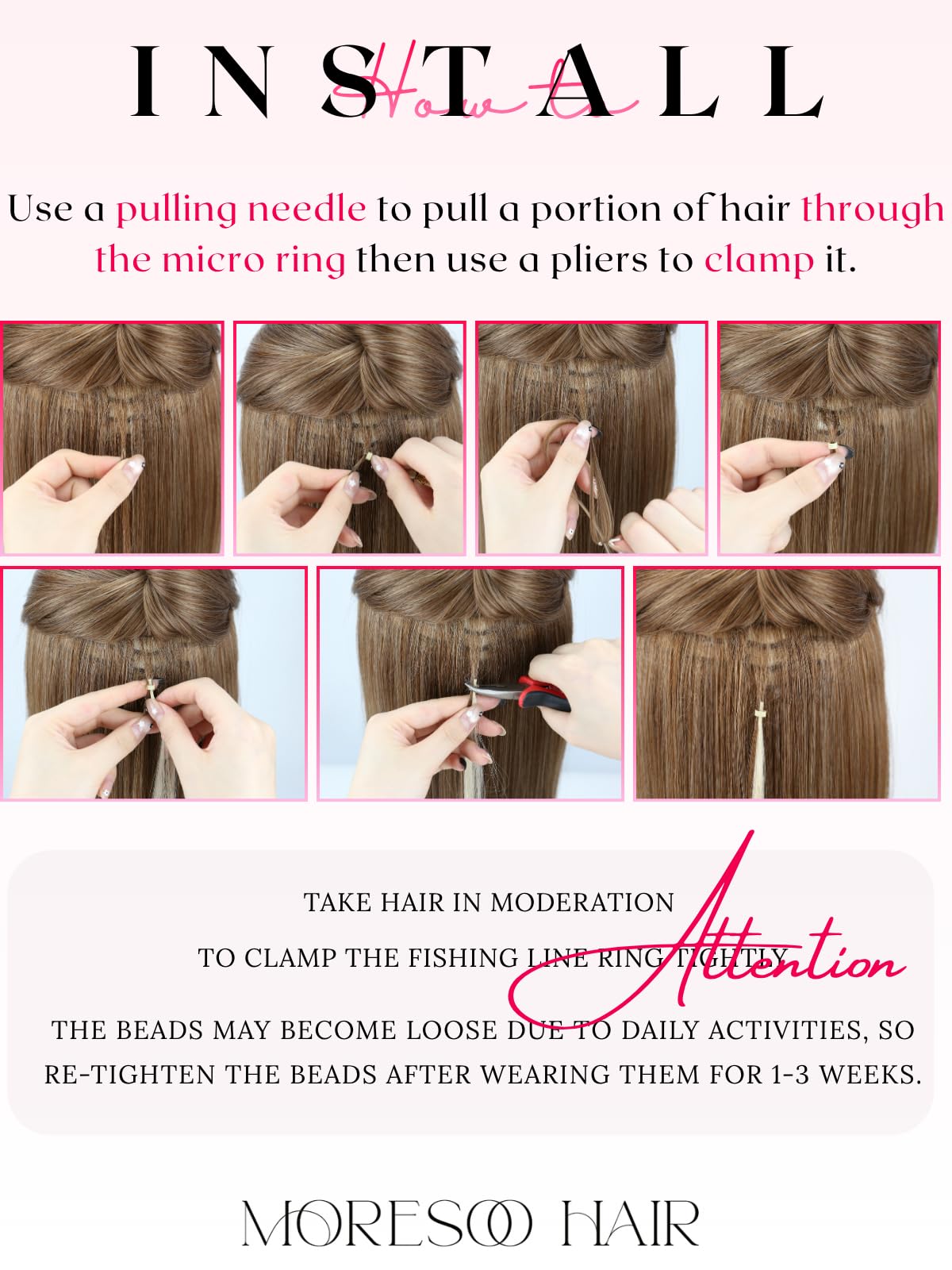 Moresoo I-Tip Extensions Human Hair, Pre Bonded Stick Tipped Real 20 Inch, 40G 50 Strands, Flat Iron Friendly Chemical-Free Tint for Fine Head Beauty and Personal Care Moresoo