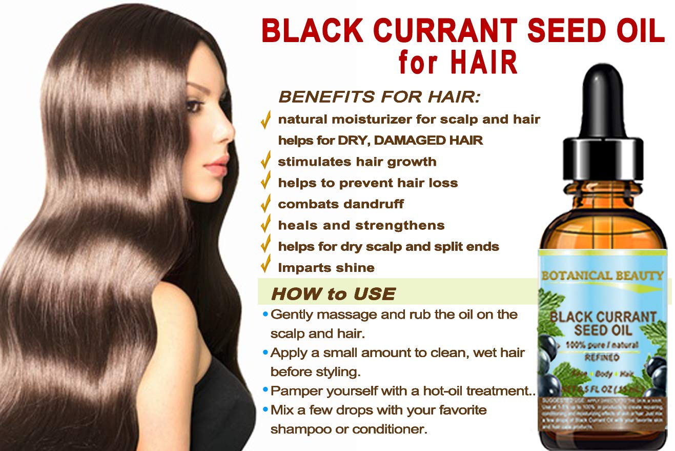 Botanical Beauty BLACK CURRANT SEED OIL 100% Pure Natural Undiluted Refined Cold Pressed Carrier oil. 0.5 Fl.oz. - 15ml. For Skin, Hair, Lip, Nail