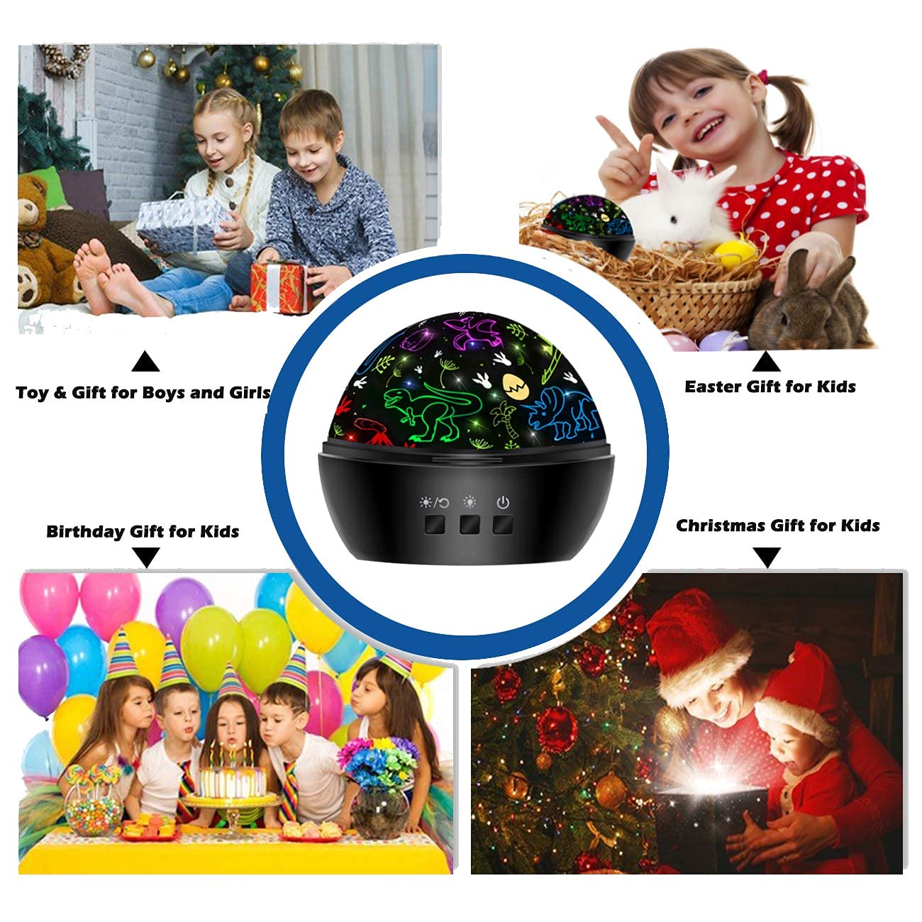 Dinosaur Projection Car Toy for Kids, 2-in-1 Dino Toy for Boys Ages 3-8, Toddler Toys, Christmas Stocking Stuffers, Gifts Ages 2-10