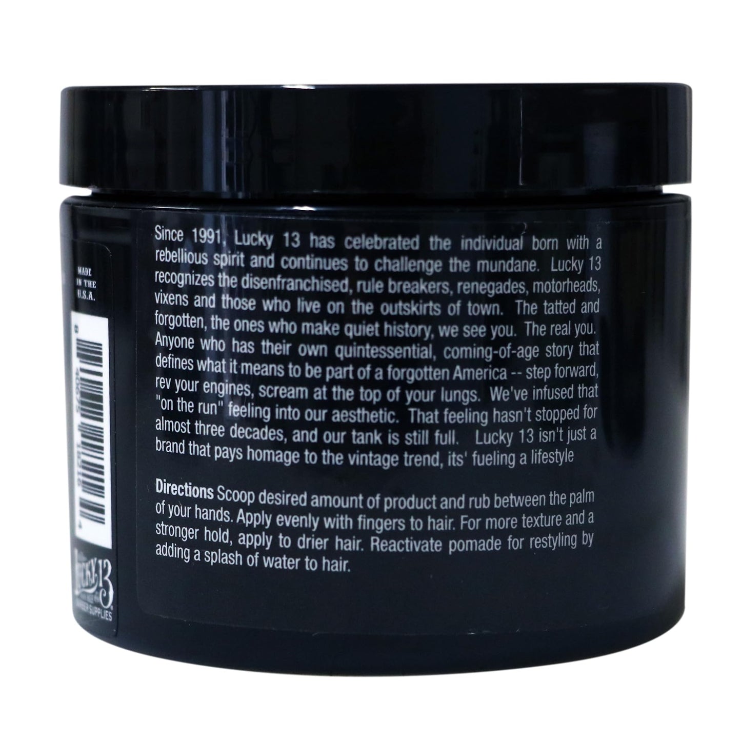 Lucky 13 Barber Supplies Original Hair Pomade | High Hold | High Shine | Water Based | Mai Tai Scent, 4oz