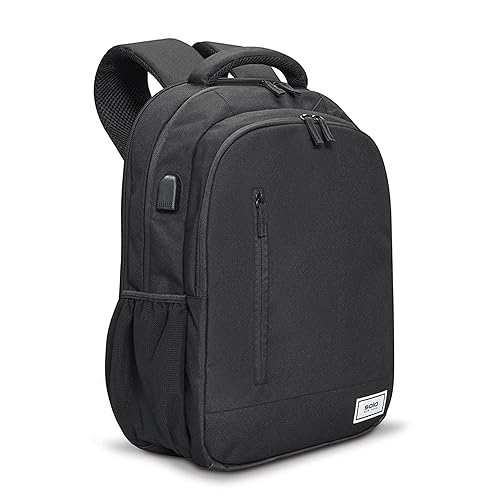 Solo New York Laptop Backpack for Women & Men -Carry On Bookbag for Travel & Work, Lightweight Bag, Side Mesh Pockets, Fits 15.6" Computer - Re:Define, Black