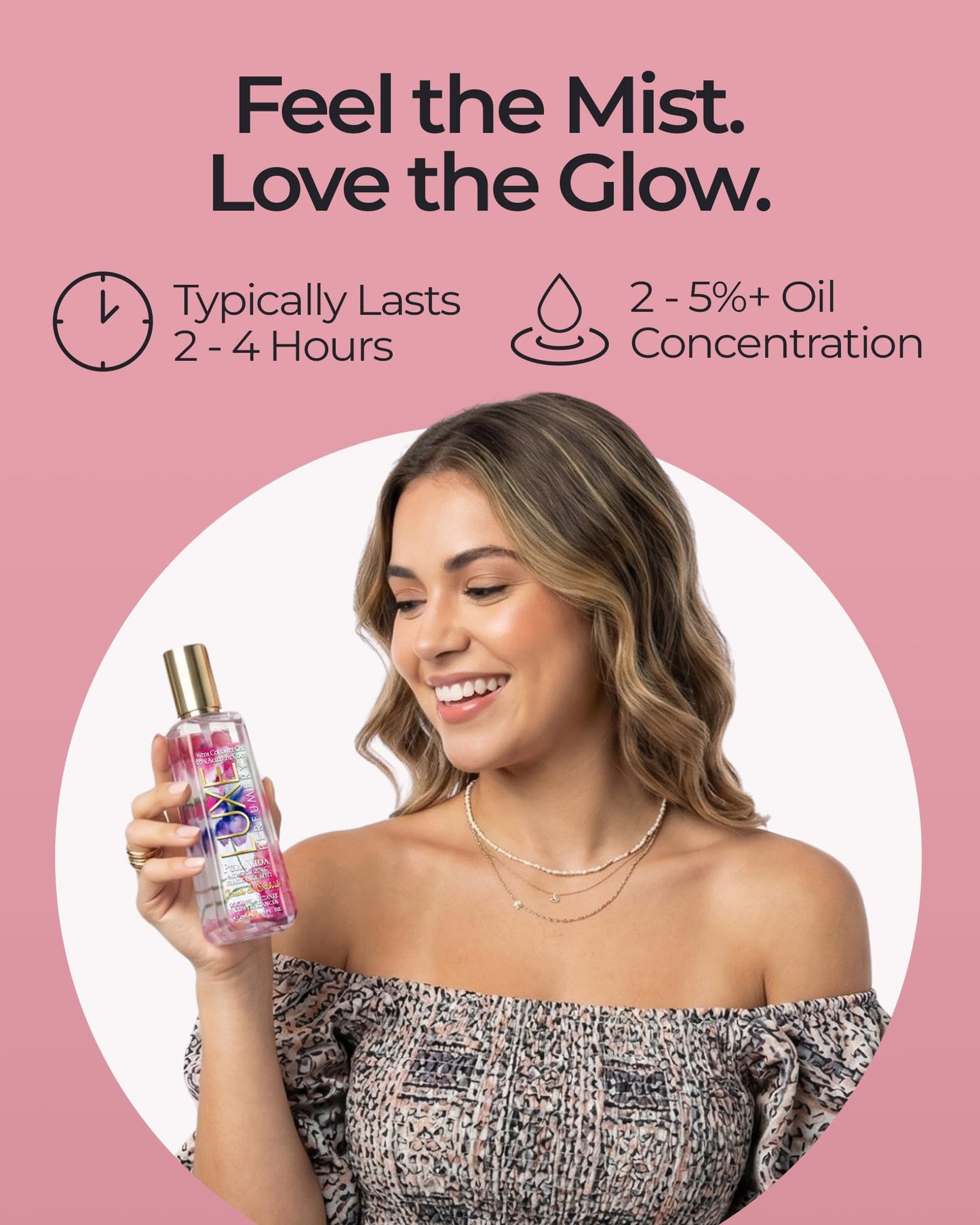 Luxe Perfumery Pura Vida Moisturizing Body Mist, Cassis/Orchid, 8 Fl Oz, pink, (38949981203-Parent)