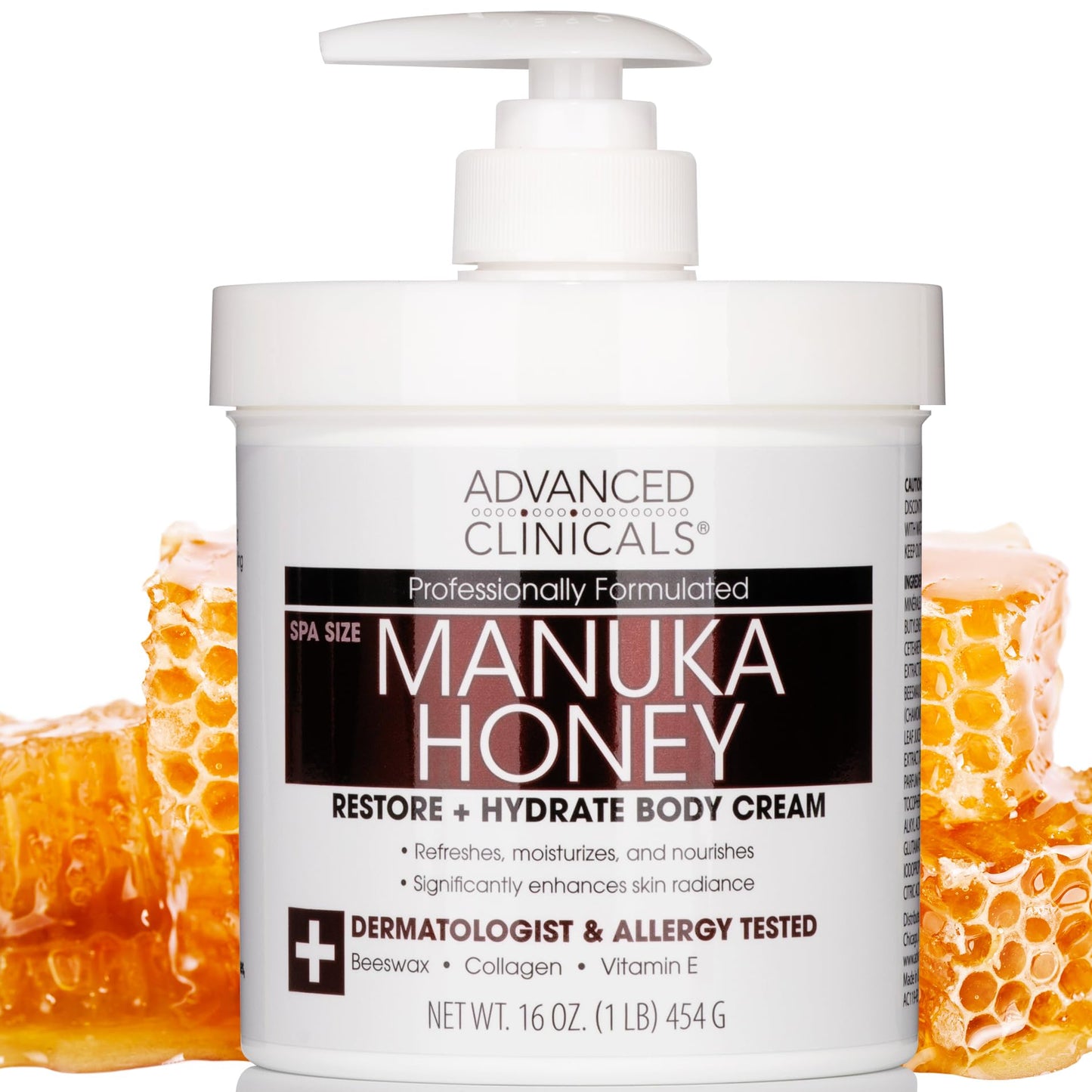 Advanced Clinicals Manuka Honey Body Cream For Women & Men | Body Butter Lotion For Extremely Dry Skin | Collagen Cream