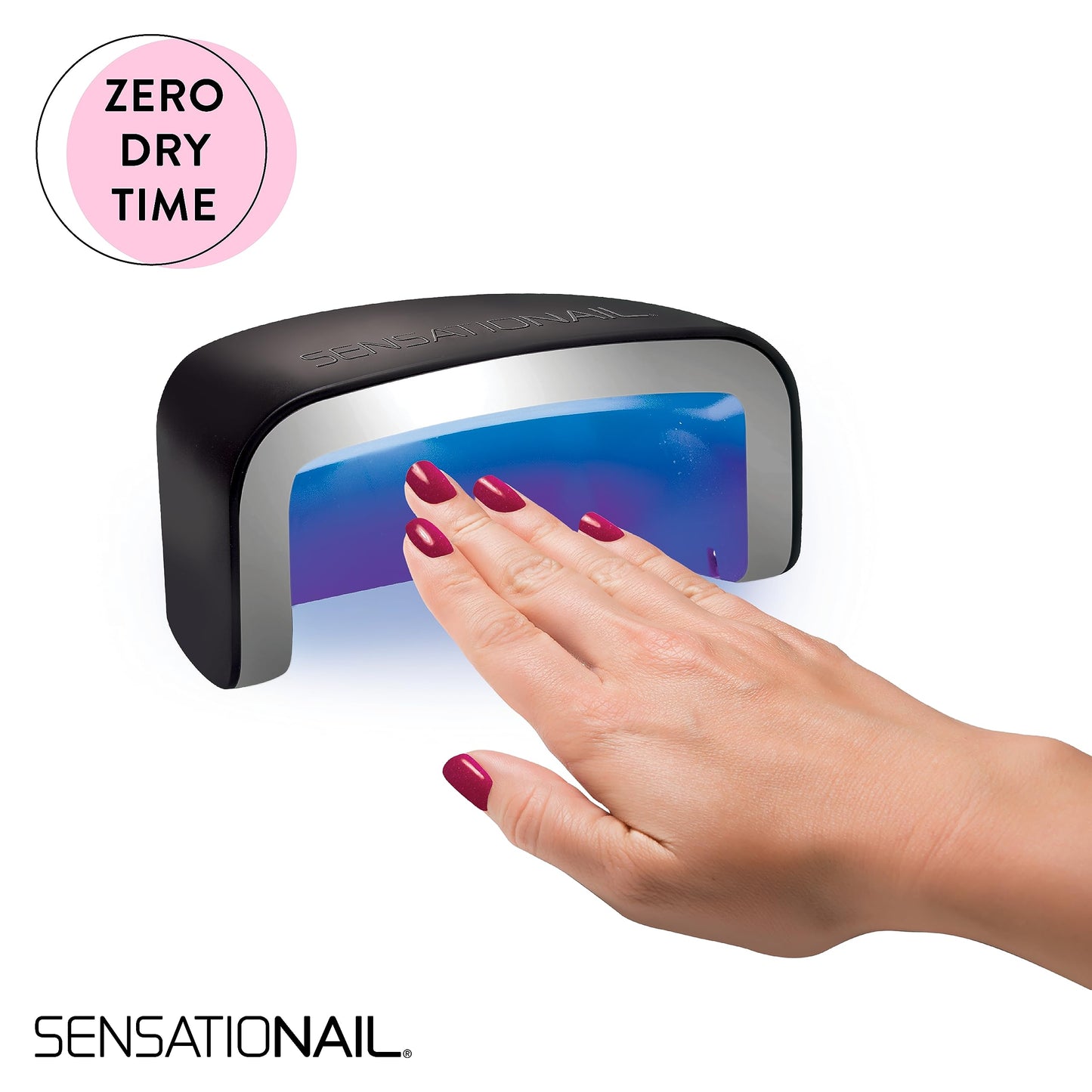 Sensationail Gel Nail Polish Starter Kit - At Home Gel Manicure 32 Piece Kit - Includes Pink Chiffon Nail Polish, LED Lamp, Polish Remover, Manicure