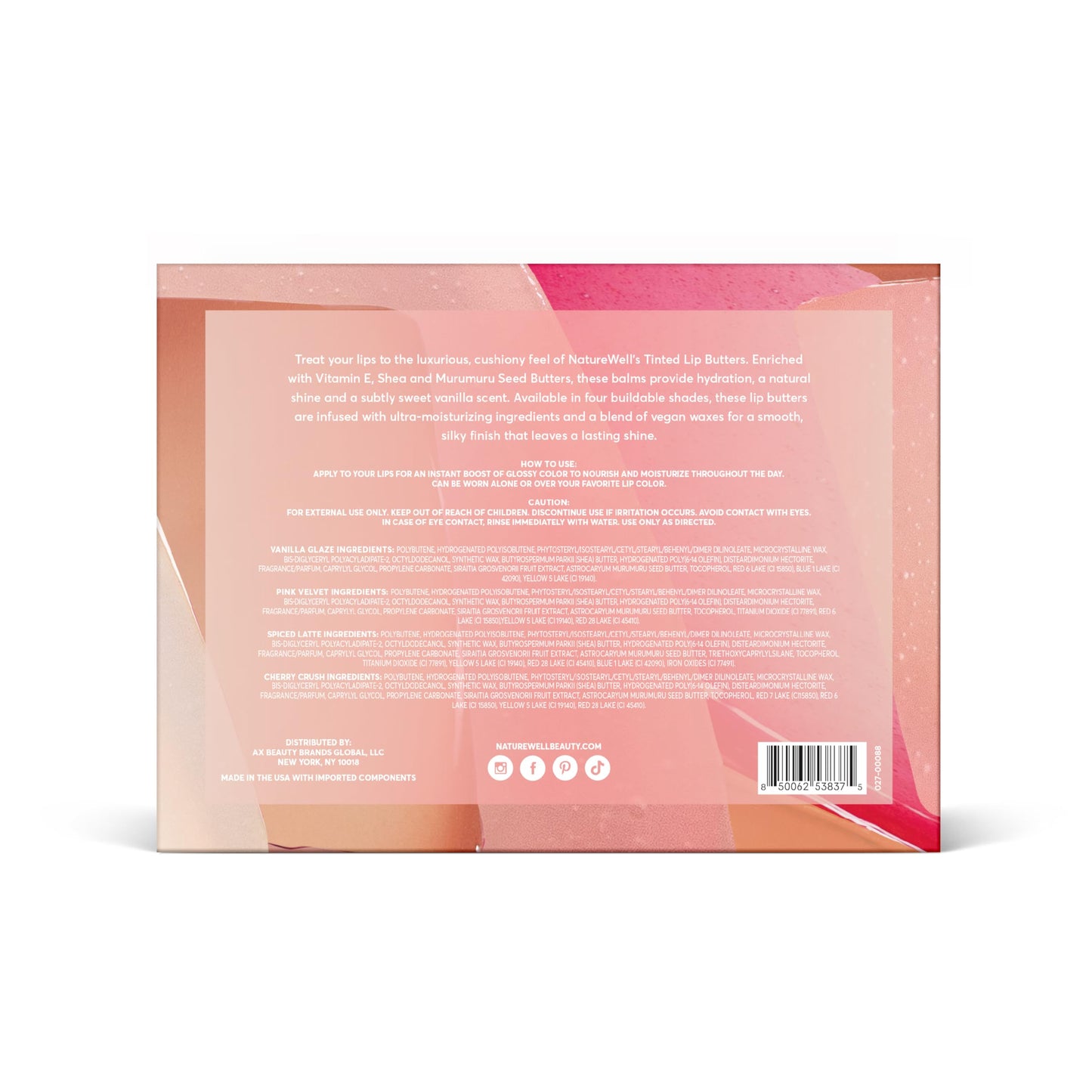 NATURE WELL Tinted Lip Butter Variety Pack, Shear & Subtle Tinted Moisturizing Balms, Vanilla Scented, Lightweight & Non-Greasy, Vitamin E, Shea