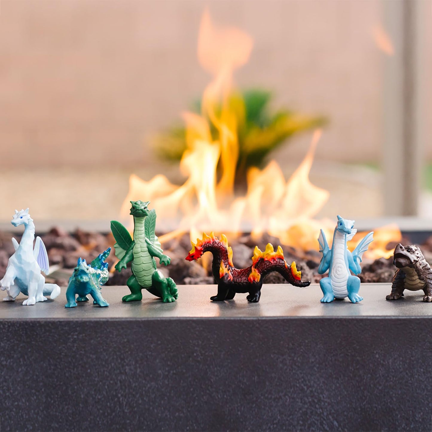 Safari Ltd. Dragons of the Elements TOOB - 6 Miniature Elemental Dragon Figurines - Fantasy Toy Set for Boys, Girls and Kids Ages 3+