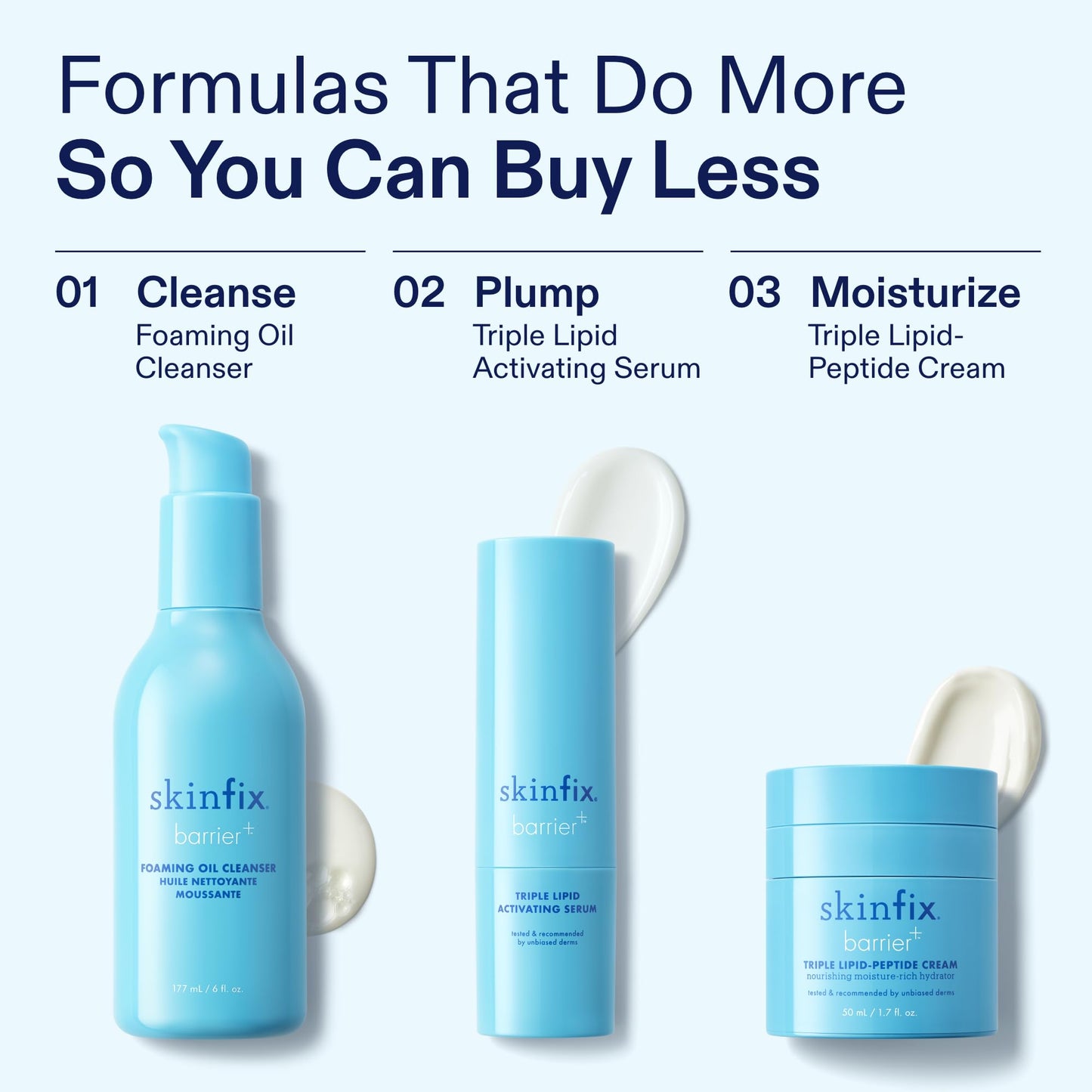 Skinfix Triple Lipid-Peptide Cream Mini 0.5oz – Rich Moisturizer for Dry, Sensitive Skin, Hydrating, Non-Comedogenic, Vegan & Fragrance-Free