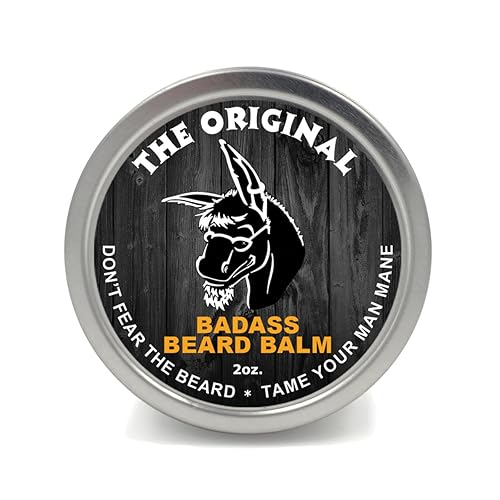 Badass Beard Care Beard Balm for Men - The Original Scent, 2 Ounce - All Natural Ingredients, Soften Hair, Hydrate Skin to Get Rid of Itch