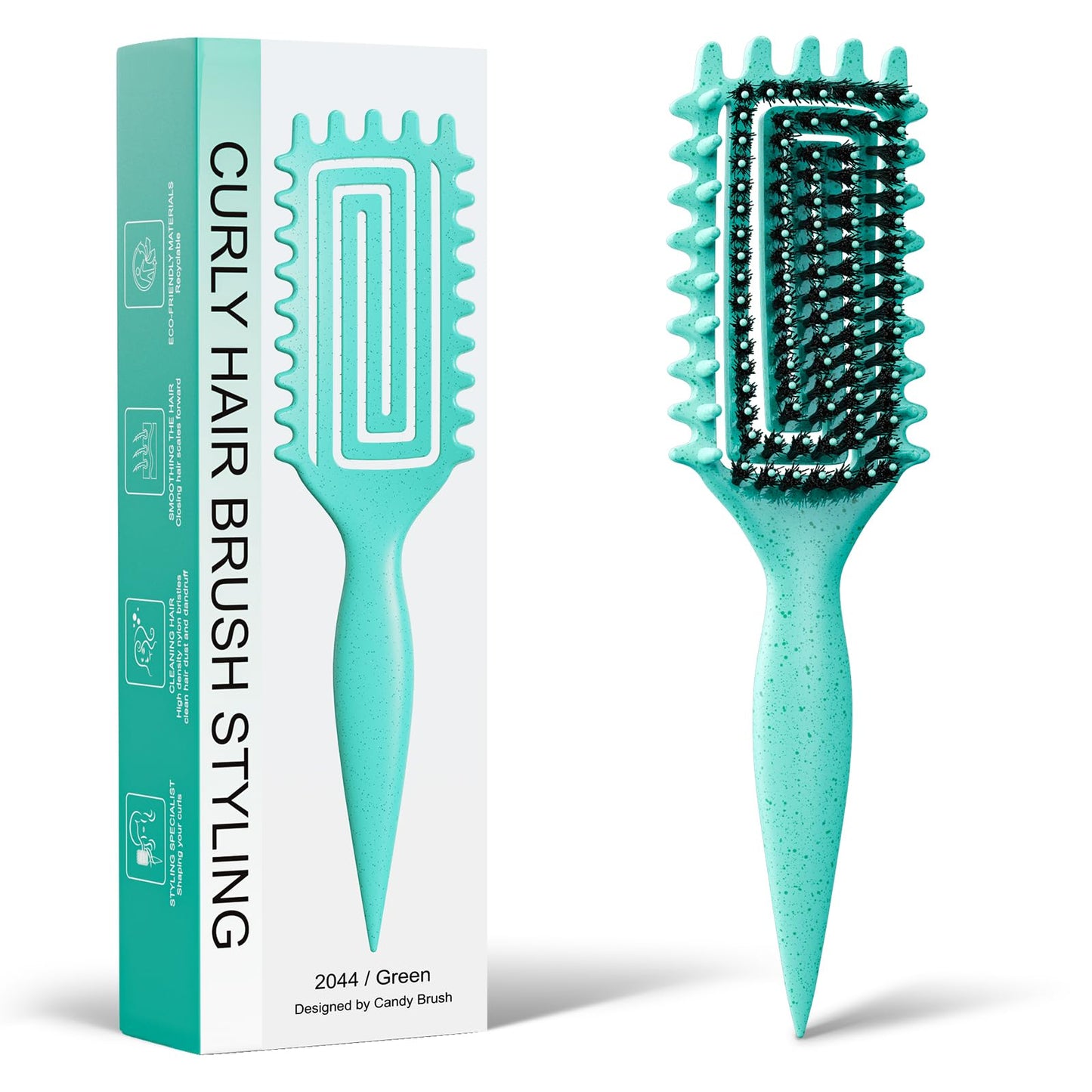 Curly Hair Brush, Curl Defining Brush with Soft Boar Bristles Detangling Tangled Glides, Wide-Teeth Design Effortlessly Shaping & Defining Curls Beauty and Personal Care Weldilgit