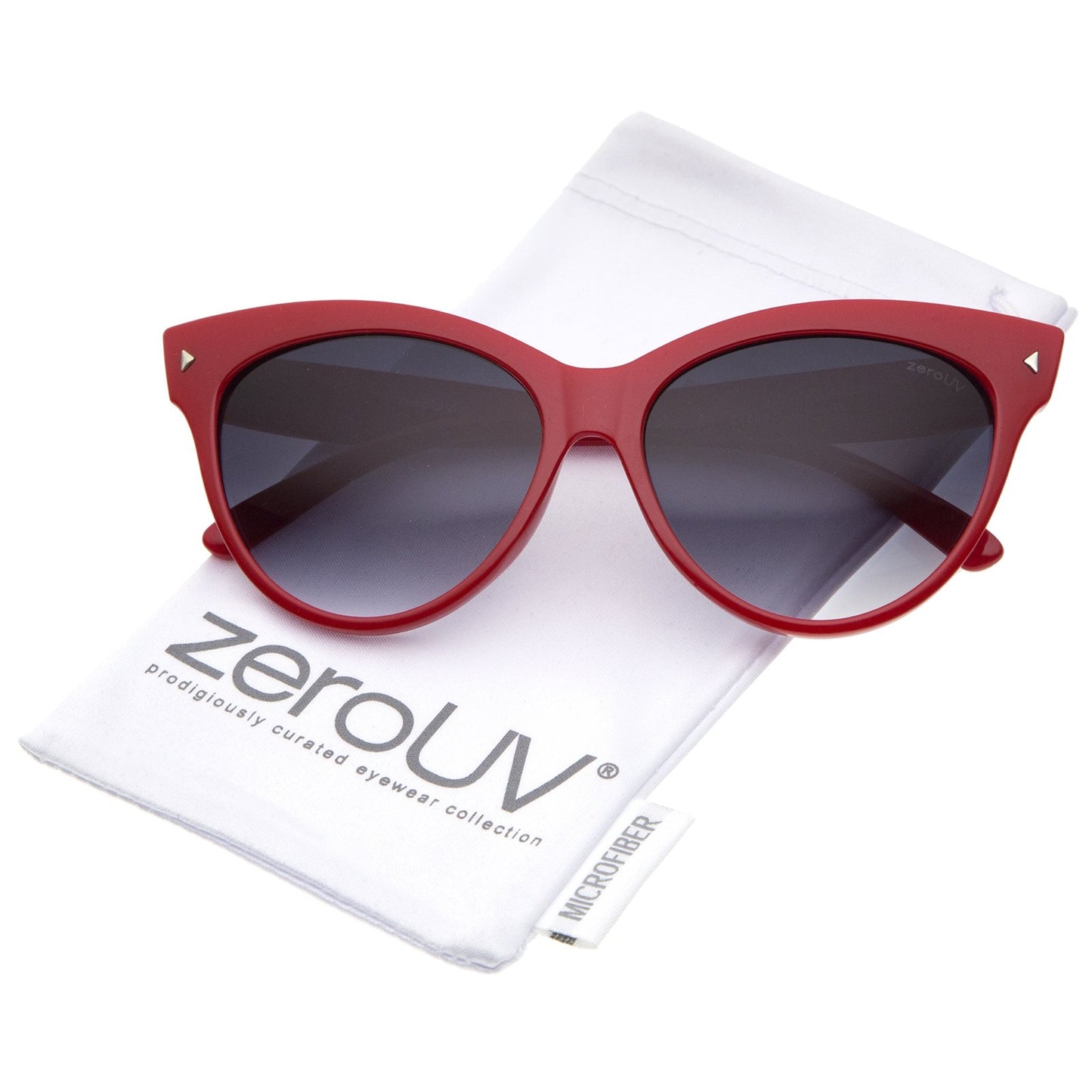 zeroUV - Oversize Vintage Mod Womens Fashion Cat Eye Sunglasses 59mm (Red)
