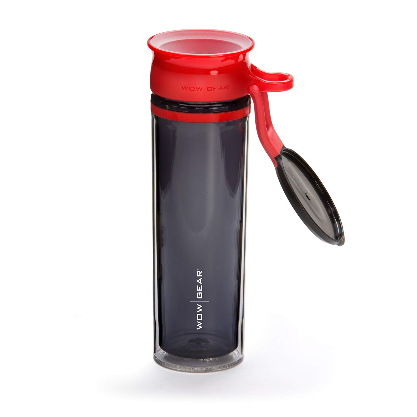 WOW GEAR 360 Double Walled Tritan Water Bottle, Red, 20 Oz / 600 Ml