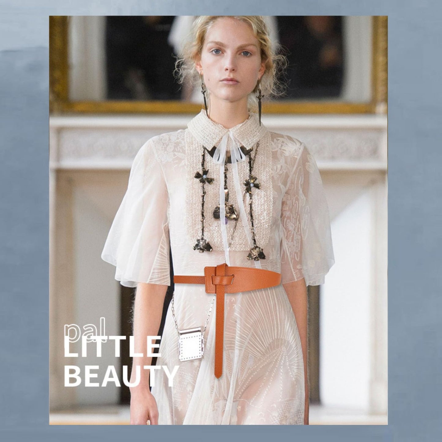 MIAOVG Women's Tight Belt With Dress With a PU Leather Belt (B:Black+camel, Waist size below42)