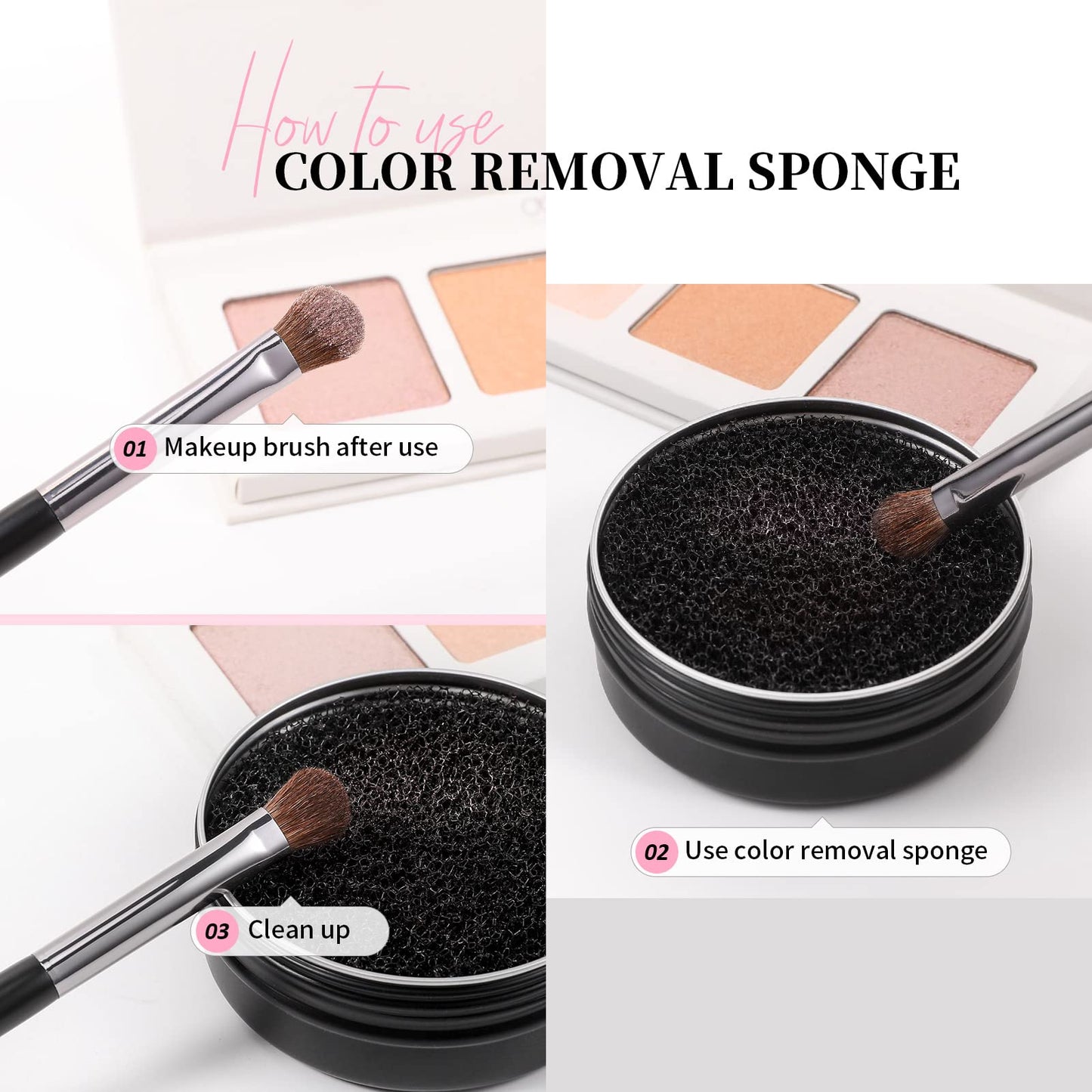 DUcare Makeup Brush Cleaner Makeup Brushes Solid Soap Cleanser with Color Removal Sponge Brush Cleaning Mat, Silicone Makeup Cleaning Cosmetic Cleaner