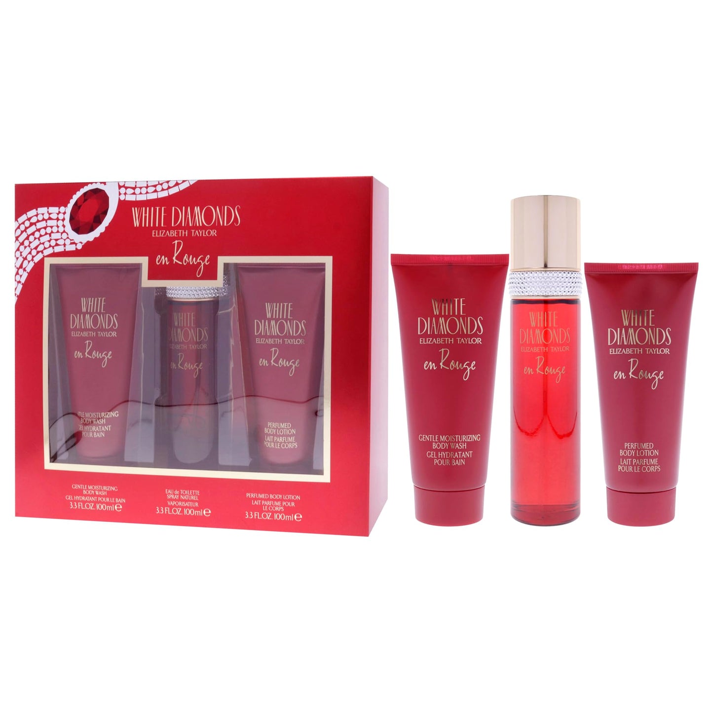 Elizabeth Taylor White Diamonds En Rouge, 3 Piece Gift Set women