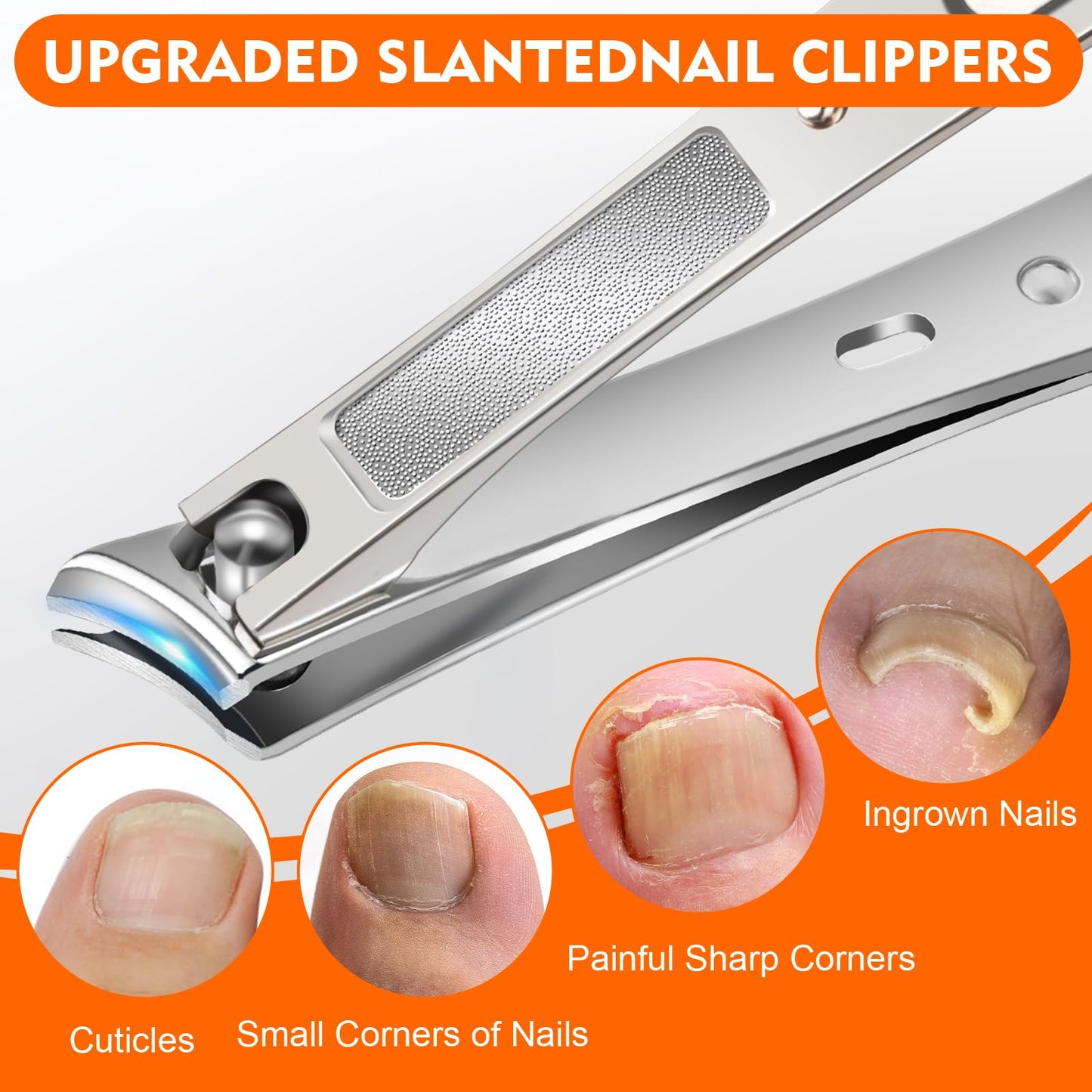 Toe Nail Clippers for Men, Toenail Clippers for Thick Nails for Seniors, German Ultra Sharp Stainless Steel Fingernail Clipper with Catcher, Heavy Beauty and Personal Care YHOVID
