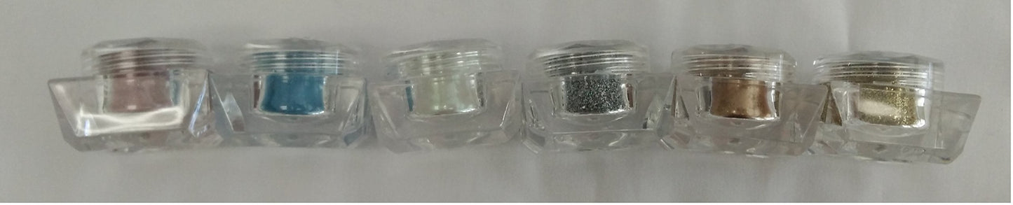Cameo Cosmetics Body, Eyes, Face Light Glitter Shimmer Powder Set, 6 Piece