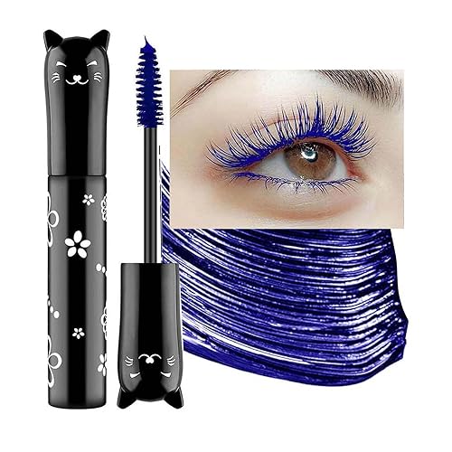 Blue Mascara For Eyelashes Waterproof Voluminous Natural Hypoallergenic Colored Best Benefit Volumizing Lengthening Curling Defining Washable Blue