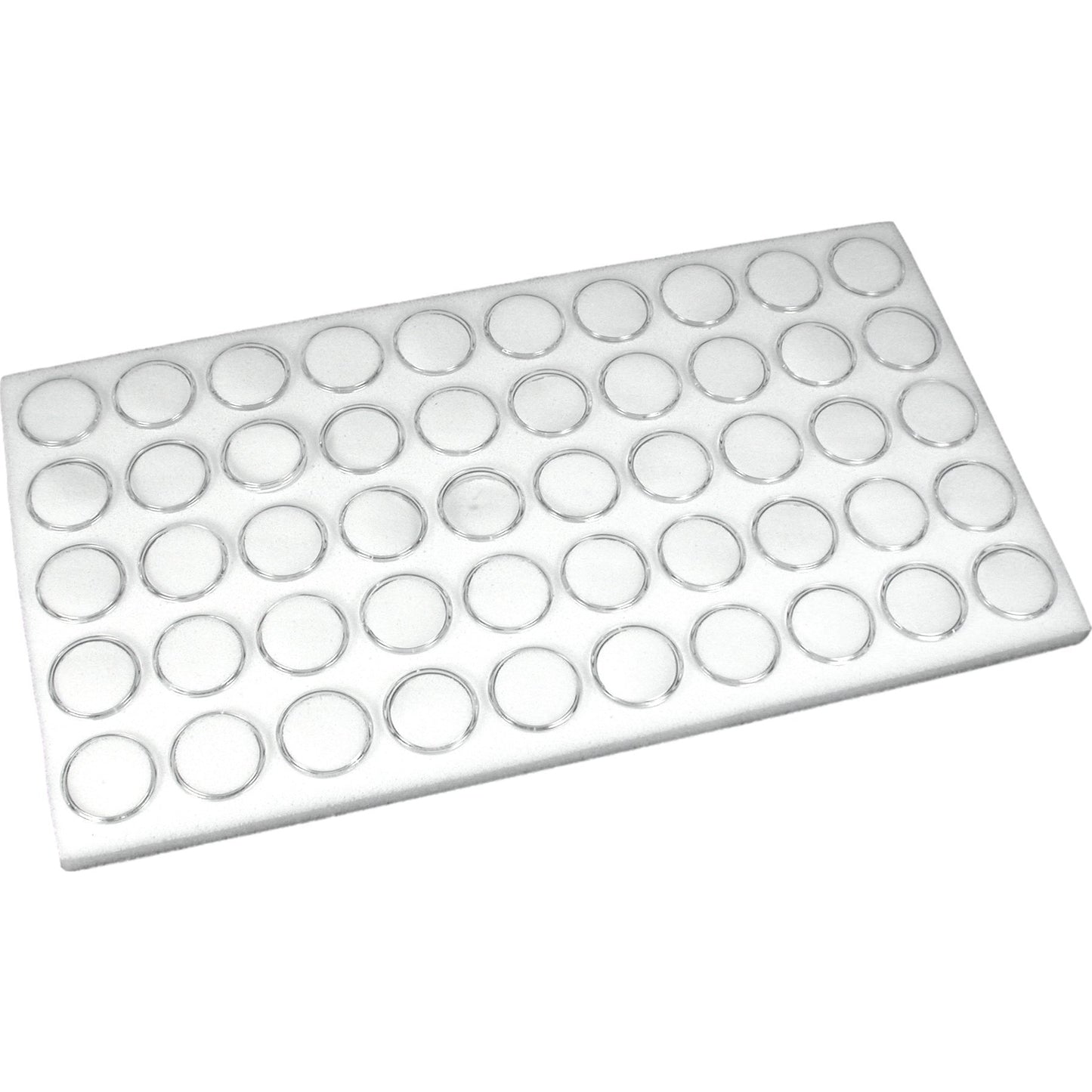 Glass Top Jewelry Display Case Box White 50 Gem Jars