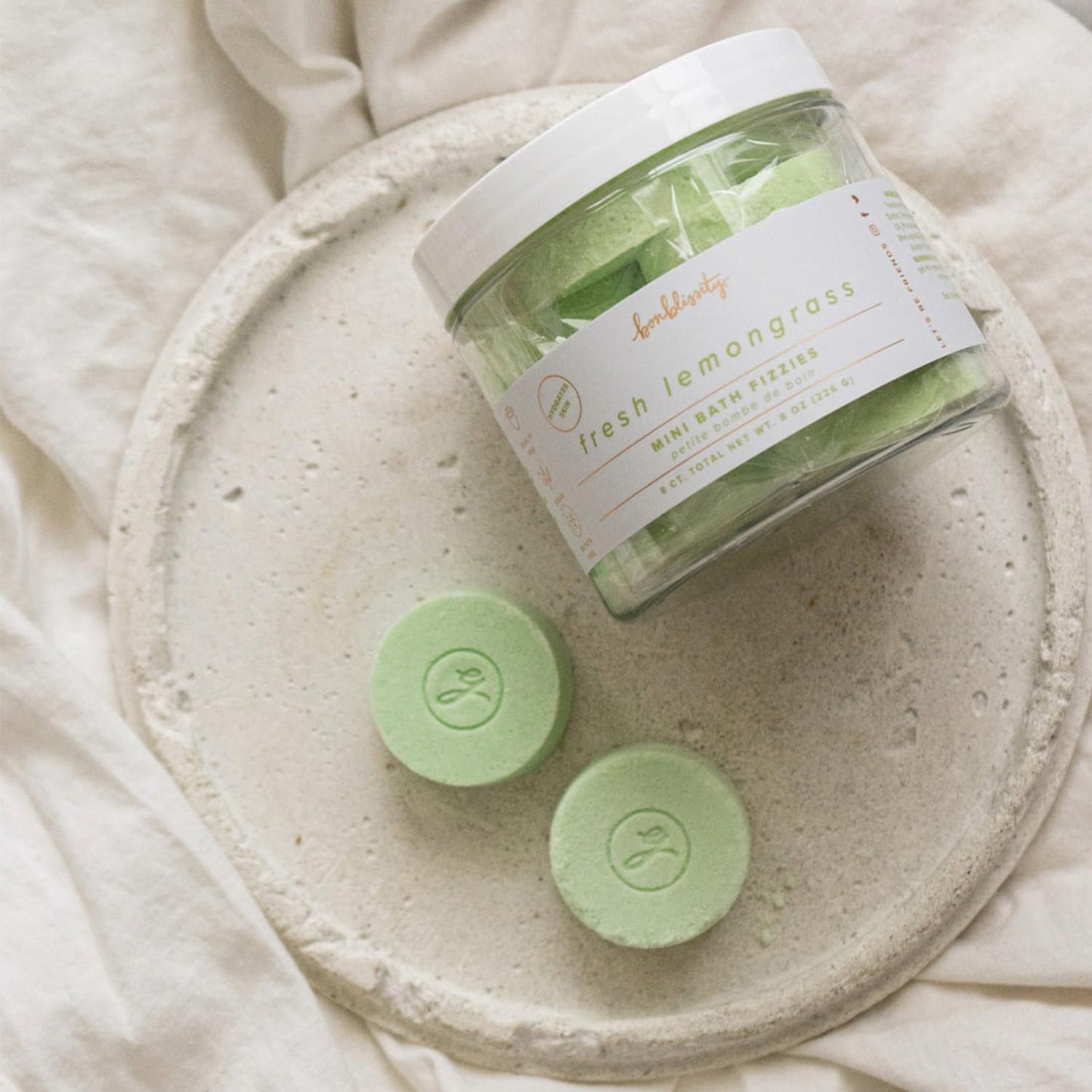 Bonblissity Mini Bath Bombs for Women, 8 pcs - Fresh Lemongrass Scented Fizzies, Multipurpose Moisturizing Bath Bomb, Shower Steamer, or Foot Soak…