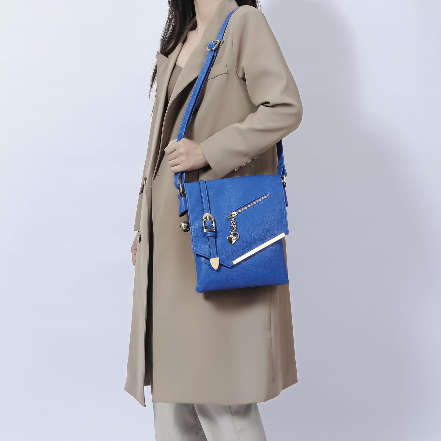 Mia K MKF Collection Crossbody Sling Shoulder Bag - Vegan Leather Ladies Small Purse Handbag