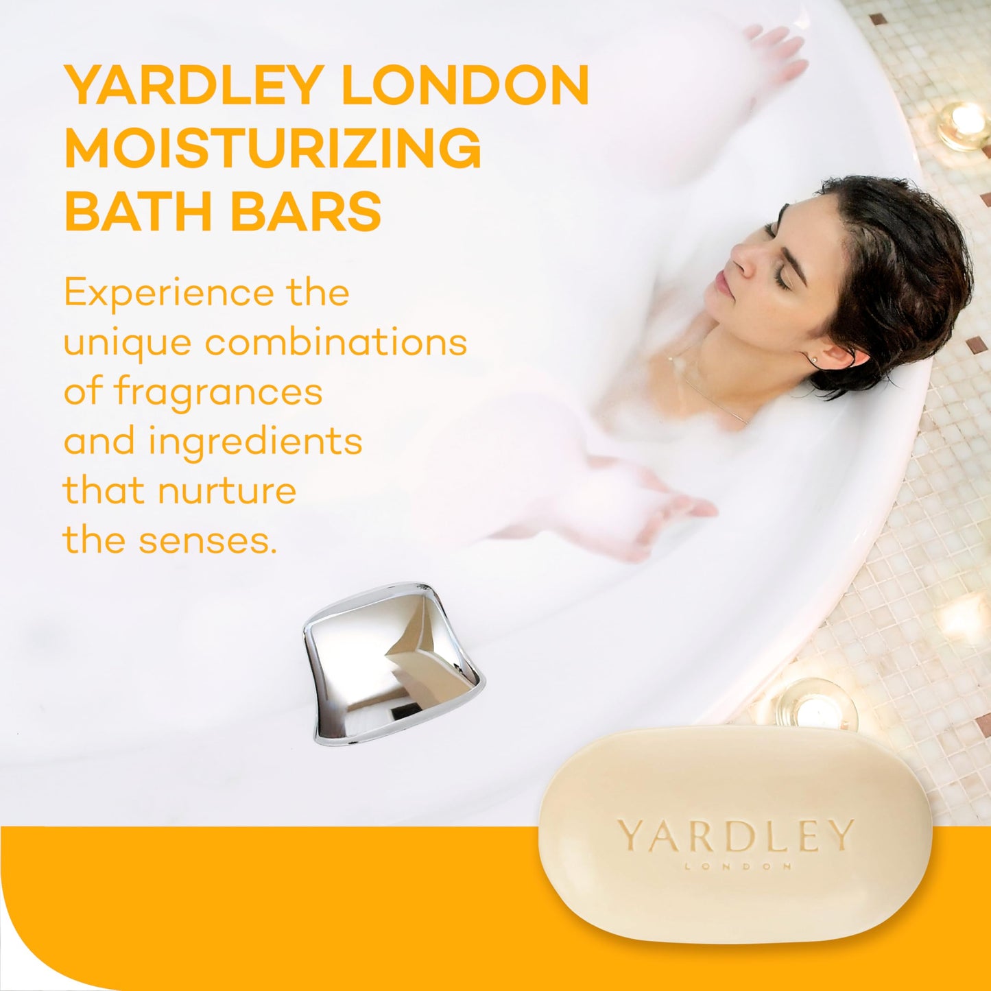 Yardley London Nourishing Bath Soap Bar Shea Buttermilk for Sensitive Skin, Gently Cleanses with Delicate Chamomile & Creamy Buttermilk, 4.0 oz Bath