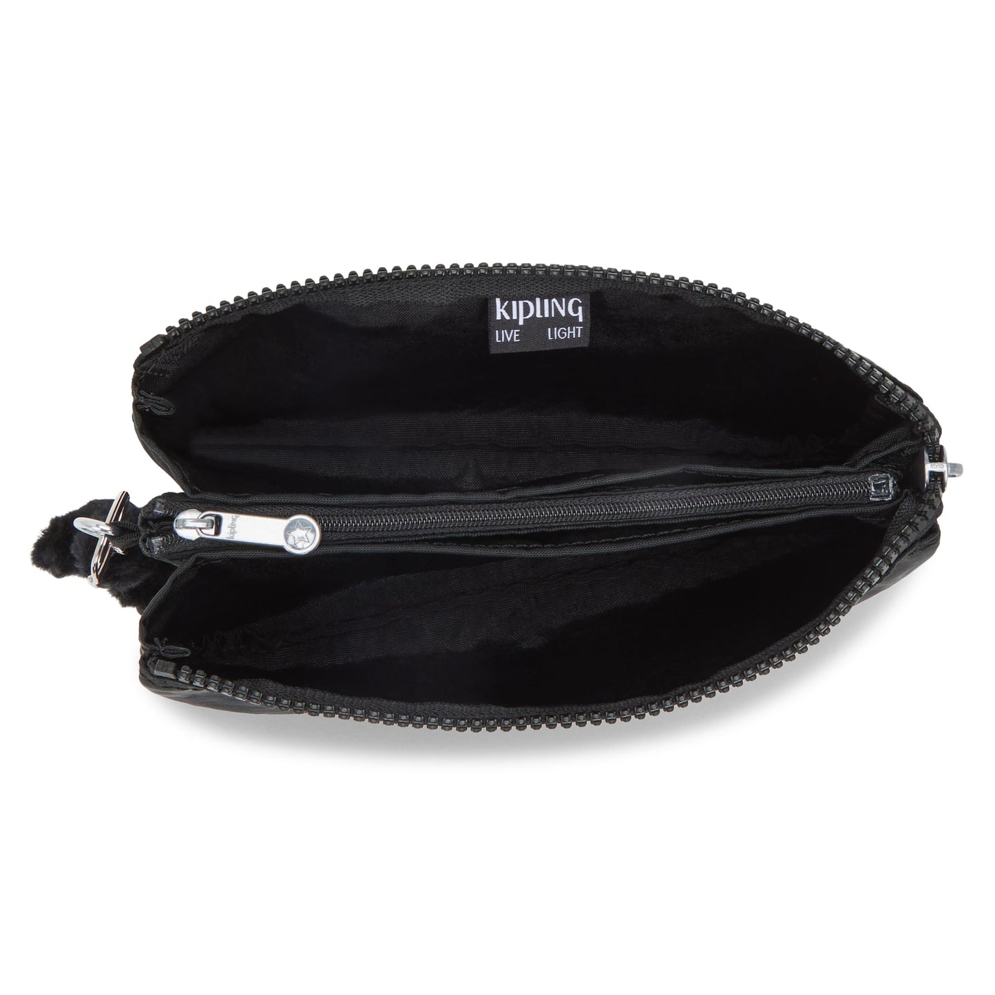 Kipling Womens Creativity Extra Large Wristlet, Versatile Cosmetics Kit, Lightweight Nylon Travel Organizer Pouch, Black Noir, Extra Large US