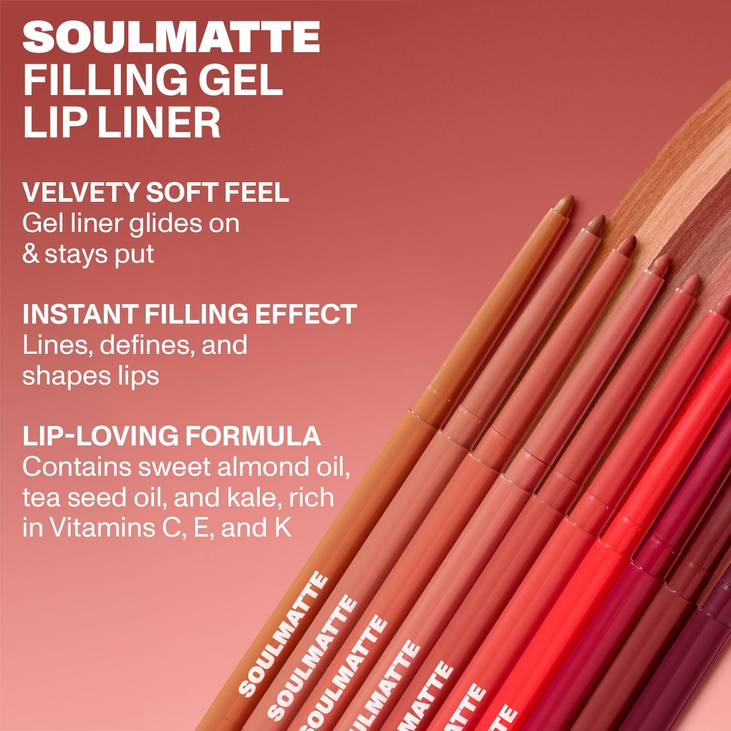 MORPHE Soulmatte Gel Lip Liner - Creamy Lip Pencil with a Matte Formula - Precision Contour Pencil with Sweet Almond & Tea Seed Oil for Long-Lasting