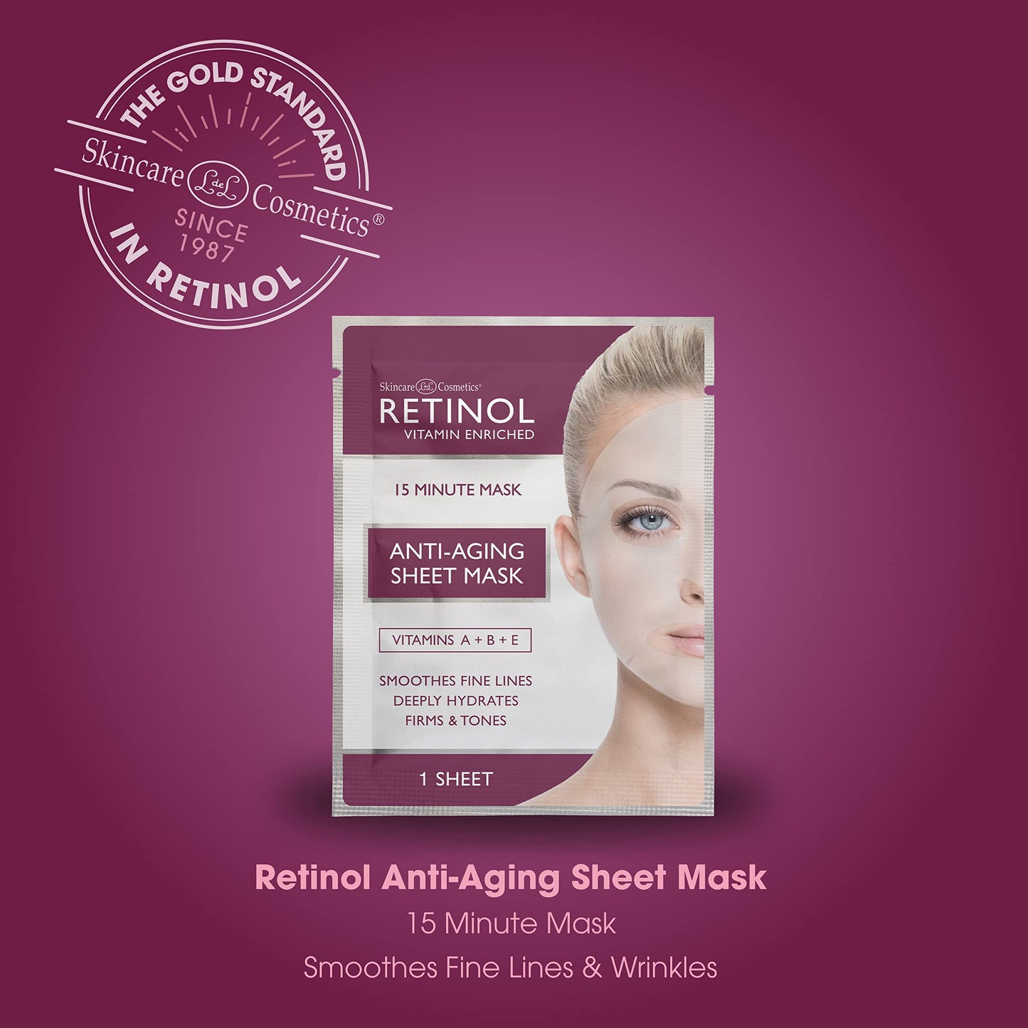 LIVAURA Retinol Anti-Aging Sheet Mask - Hydrating Vitamin-Enriched 15 Minute Treatment With Collagen Firms Face - Exfoliates for Improvement In Tone