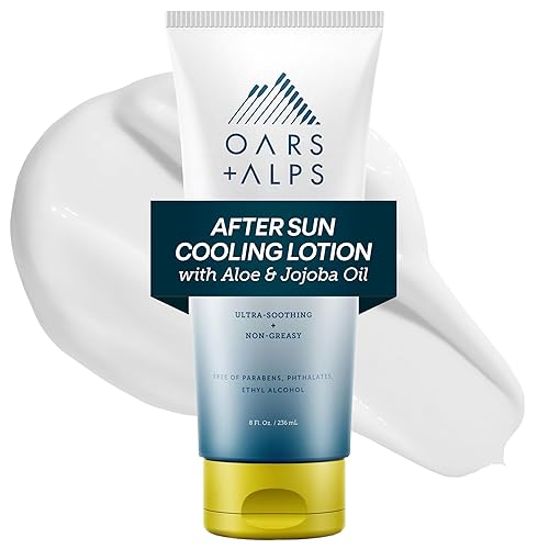 Oars + Alps After Sun Cooling Lotion, Includes Aloe Vera and Cucumber Extract for Sunburn Relief, Fresh Cut Aloe Scent, 8 Fl Oz