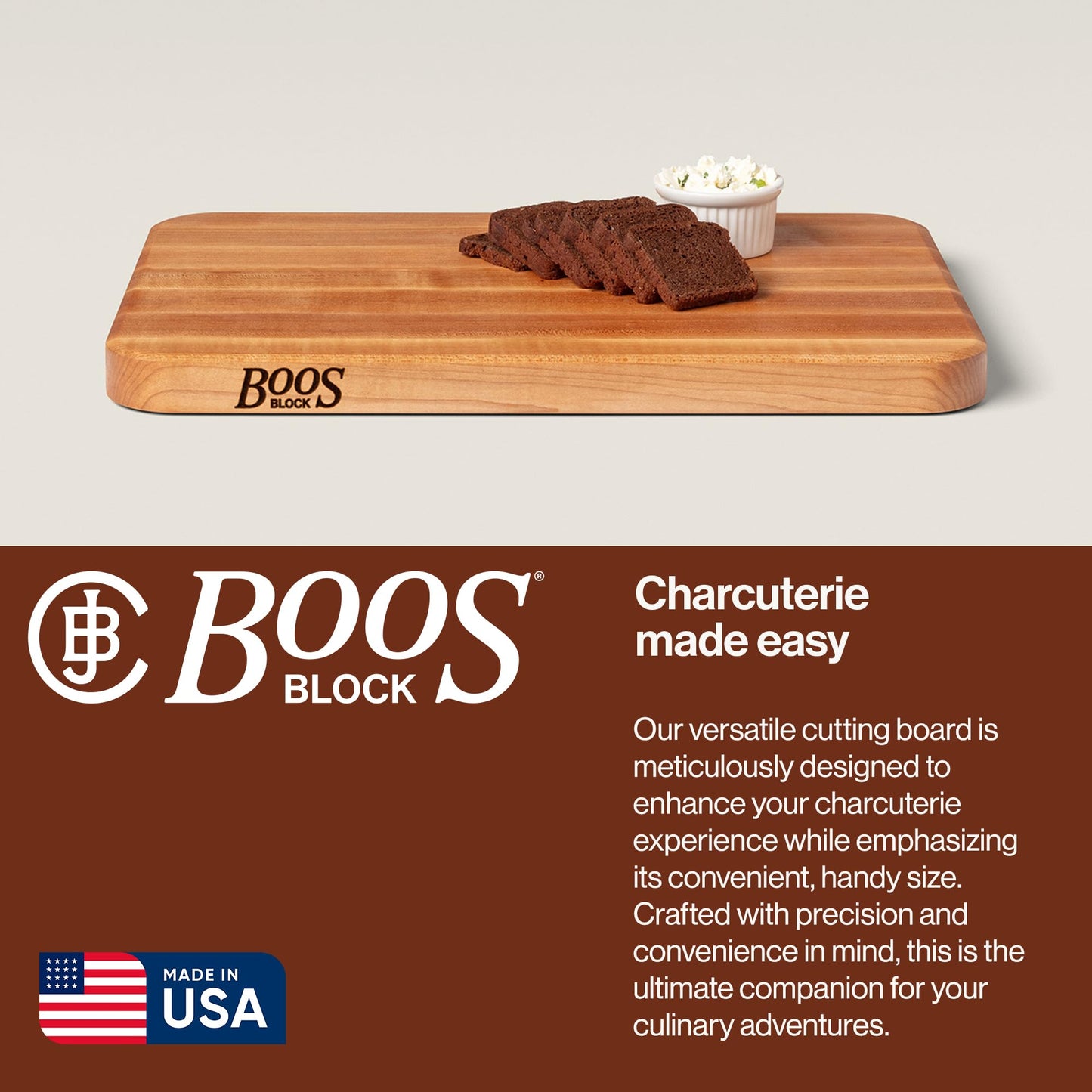 John Boos Chop-N-Slice Series Rectangular Wooden Maple Cutting Board 18”x12” - 1.25” Thick, 8-lb Reversible Butcher Block with Eased Corners…