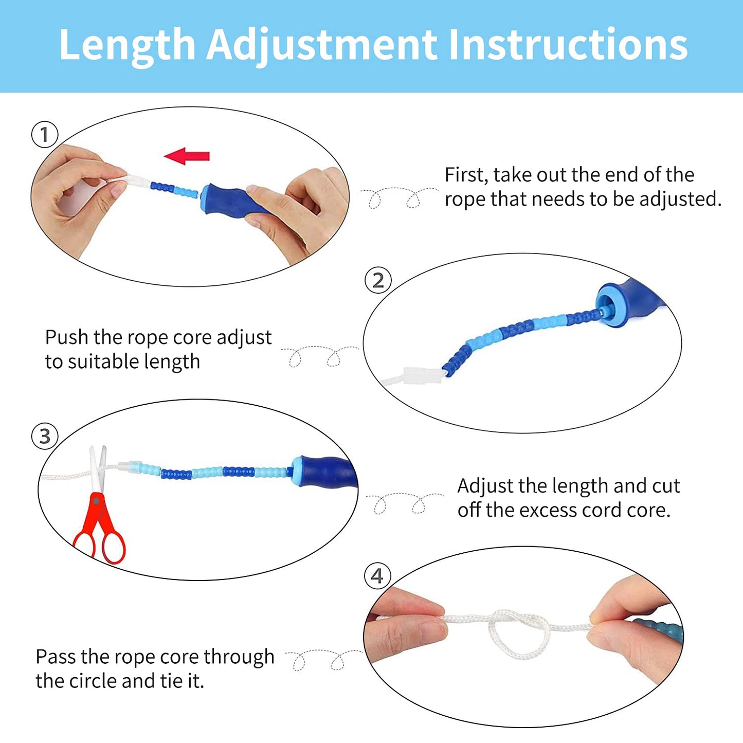 Leeboom Jump Rope, Adjustable Length Electronic cigarettes Tangle-Free Segmented Soft Beaded Skipping Rope, Fitness Jump Rope for Kids, Man, and…