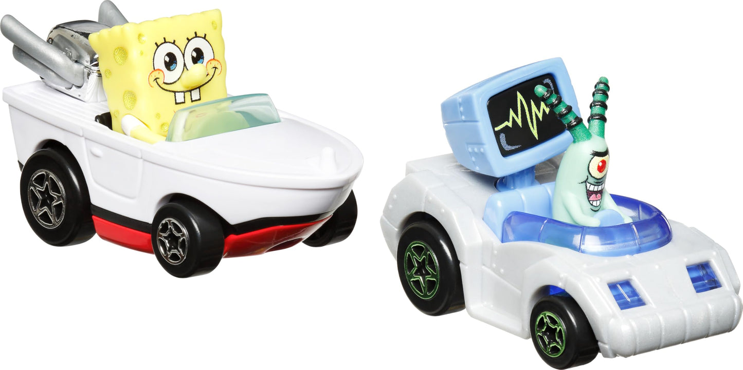 Hot Wheels Toy Cars, Set of 2 RacerVerse Die-Cast Vehicles with Character Drivers Optimized for Performance on RacerVerse Track (Styles May Vary)