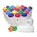 Rolling Sands USA Made 20 Ounce Sports Water Bottles - 24-Pack Bulk BPA-Free Blank Sports Bottles for Teams & Classrooms - Clear Frost Bottle/Variety